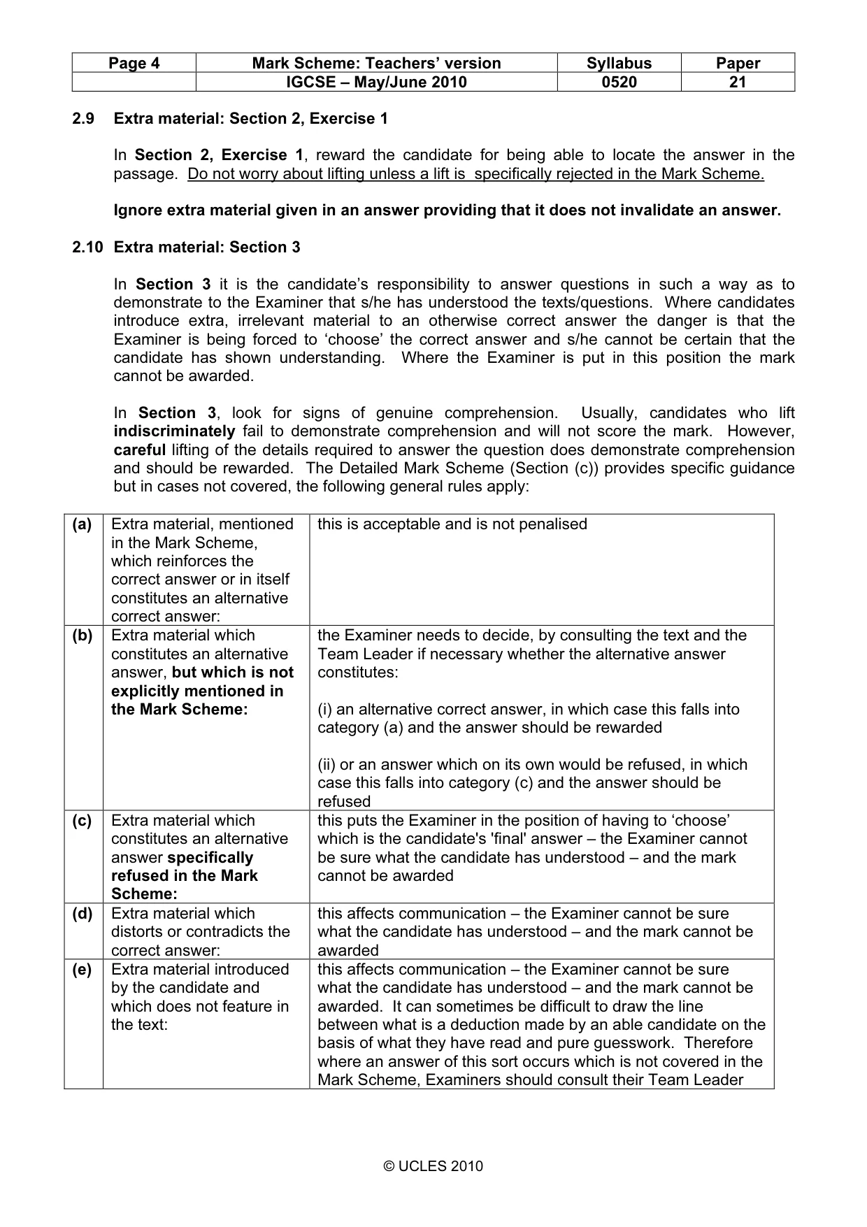 Mark scheme, page 4 of 14