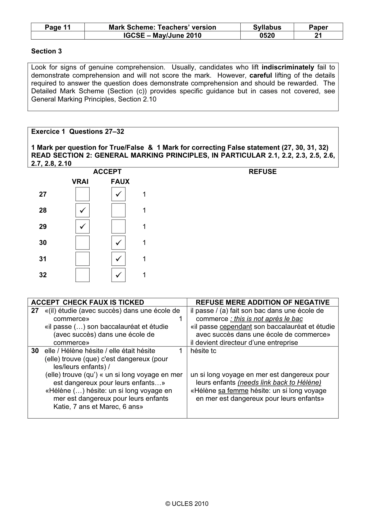 Mark scheme, page 11 of 14
