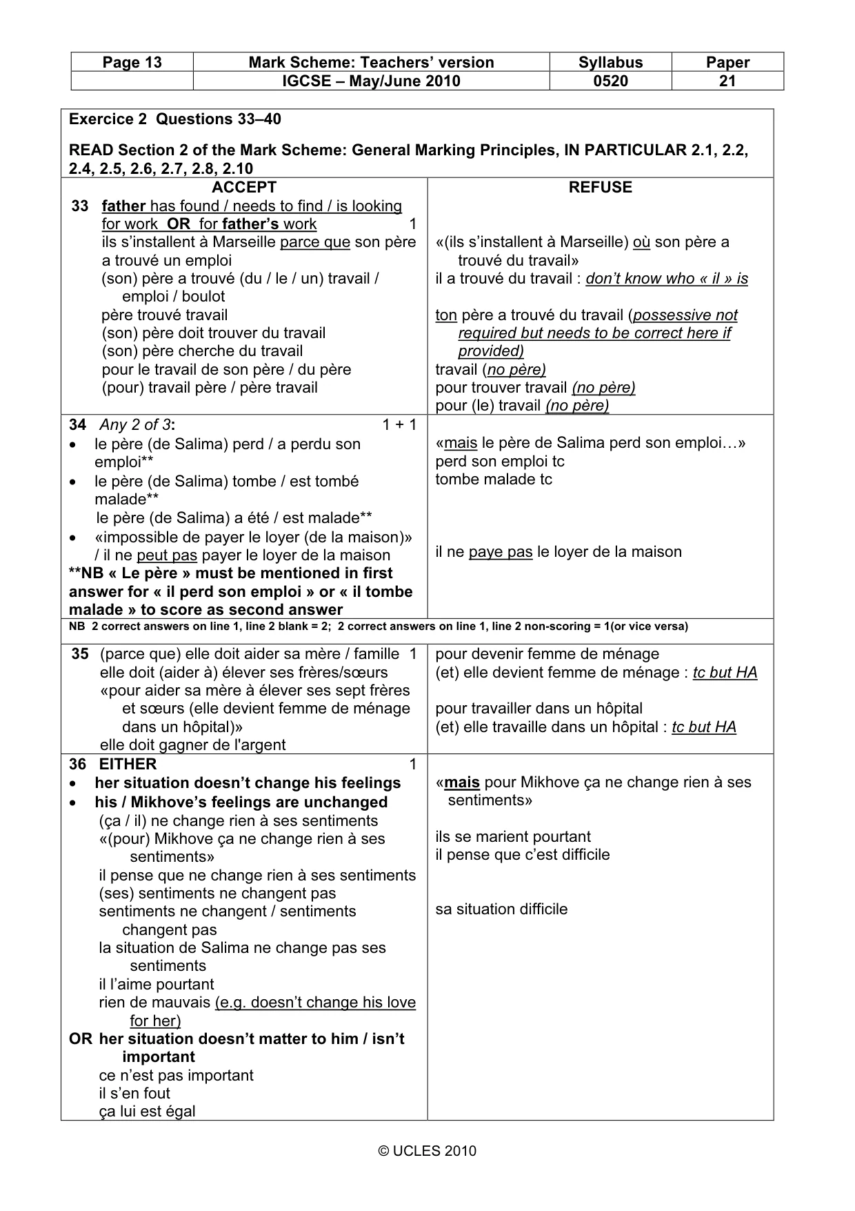 Mark scheme, page 13 of 14