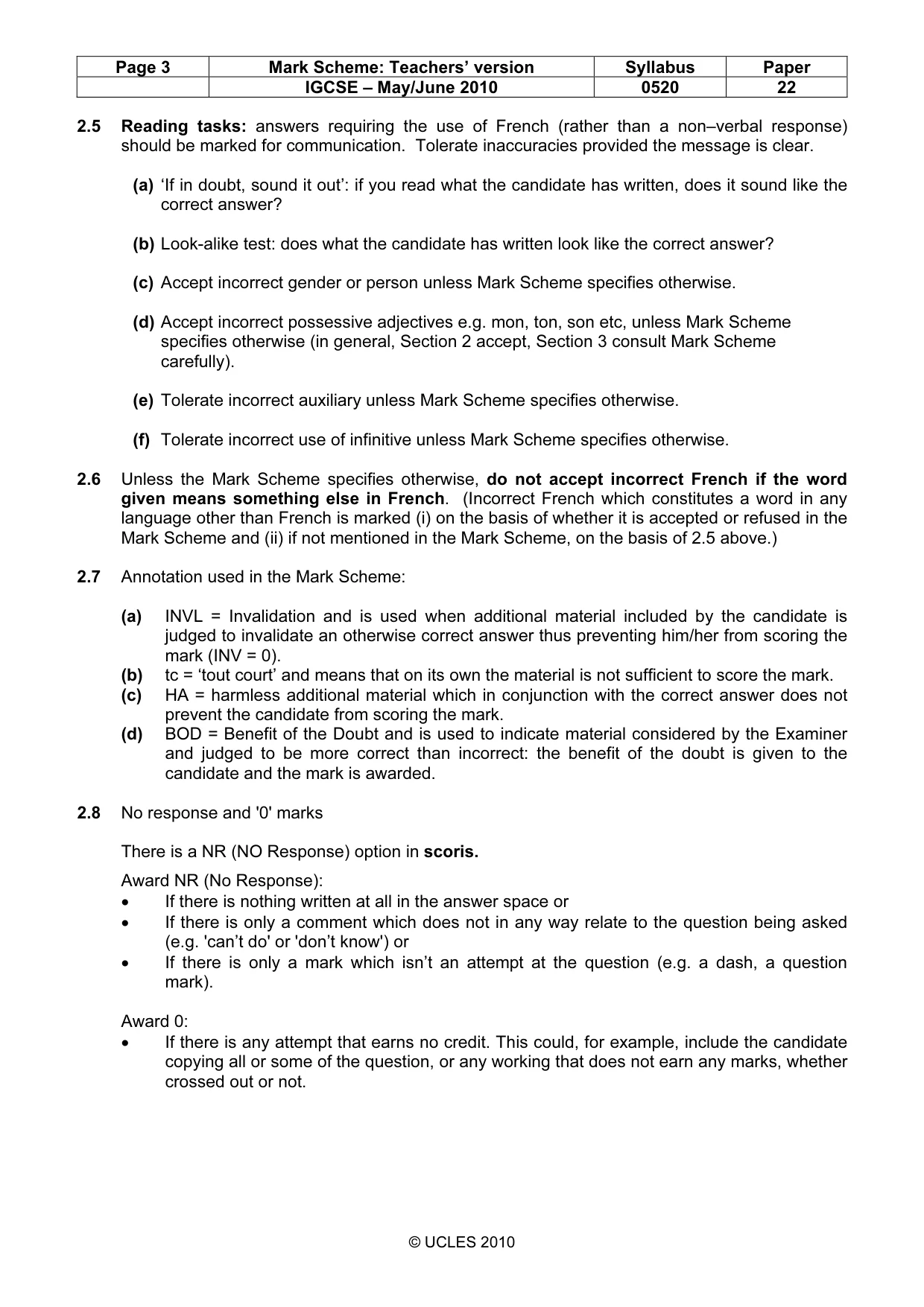 Mark scheme, page 3 of 14