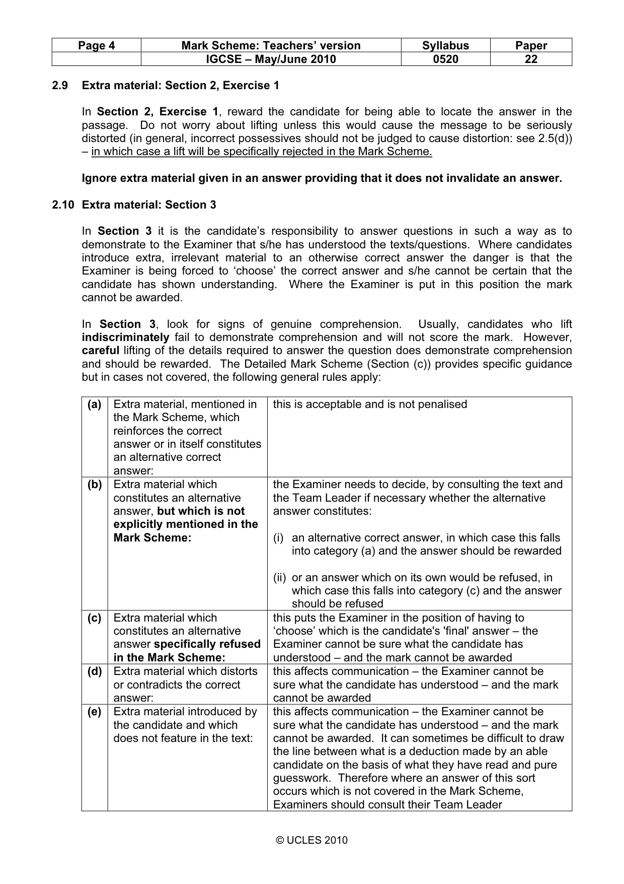 Mark scheme, page 4 of 14