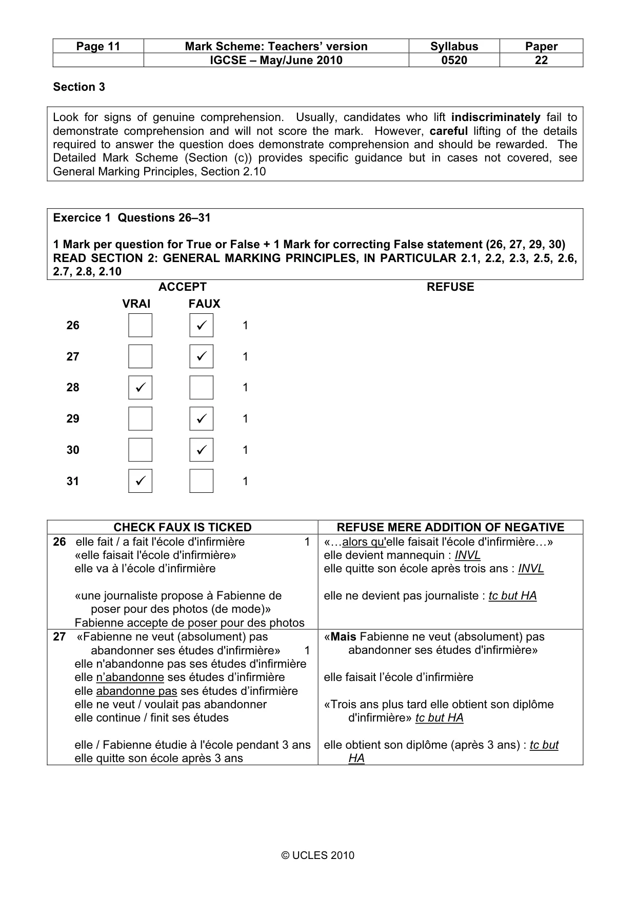 Mark scheme, page 11 of 14