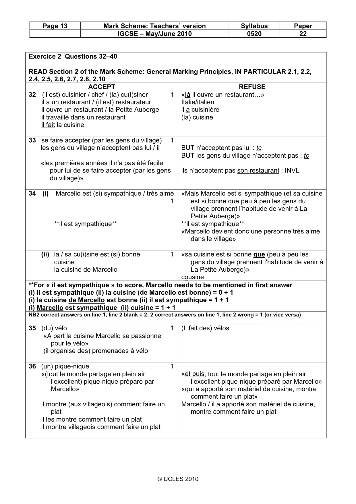 Mark scheme, page 13 of 14
