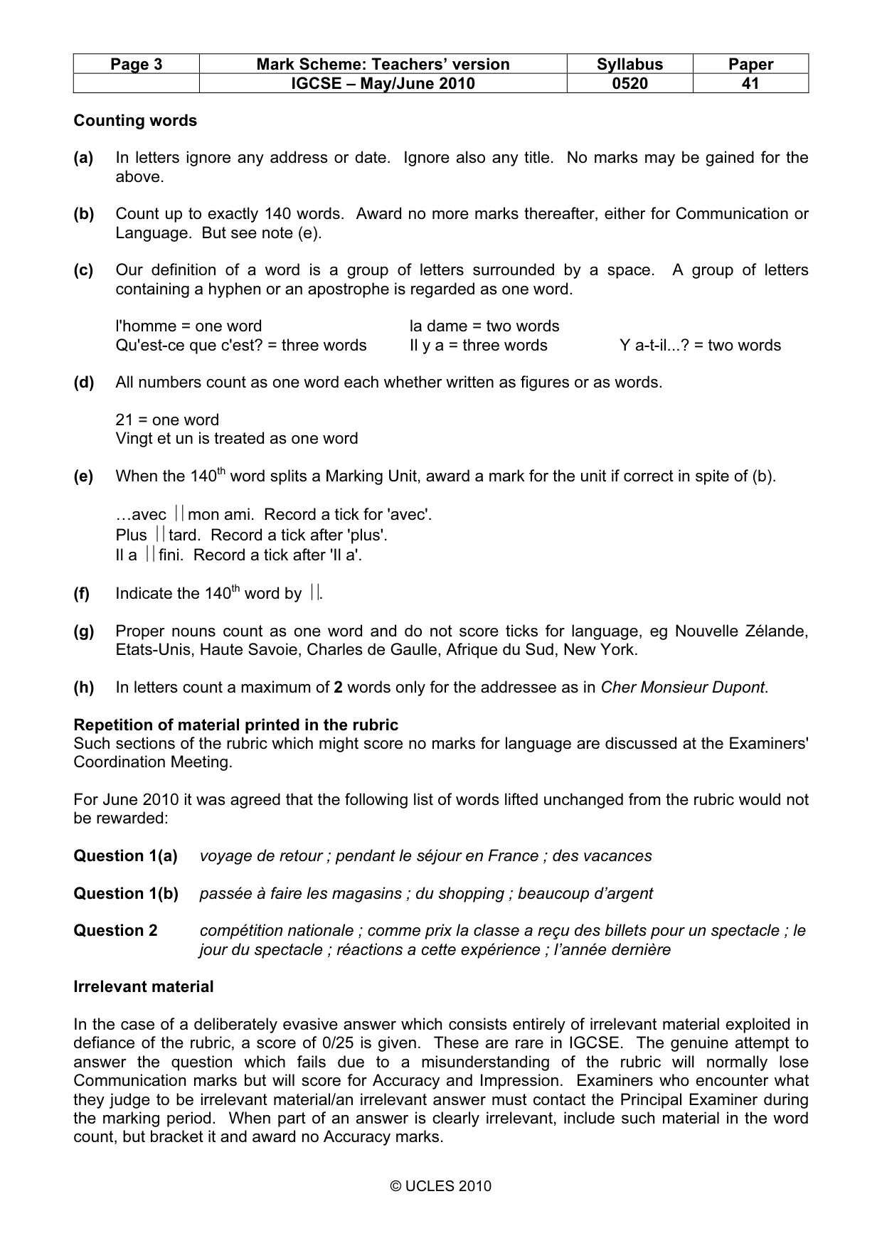 Mark scheme, page 3 of 16