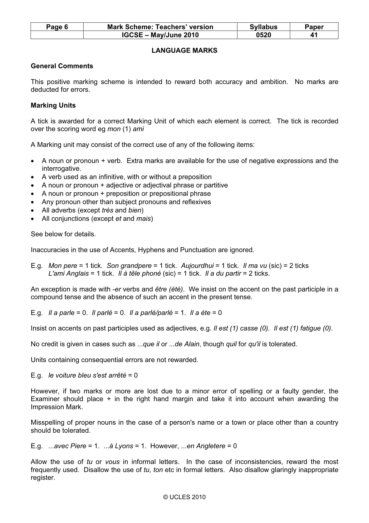 Mark scheme, page 6 of 16