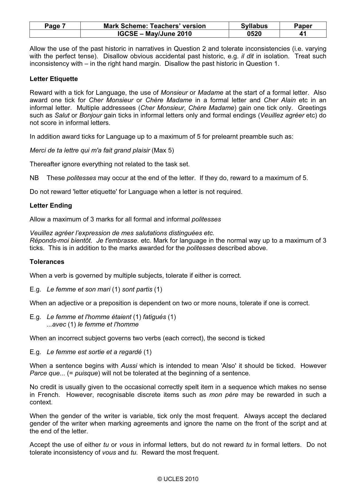 Mark scheme, page 7 of 16