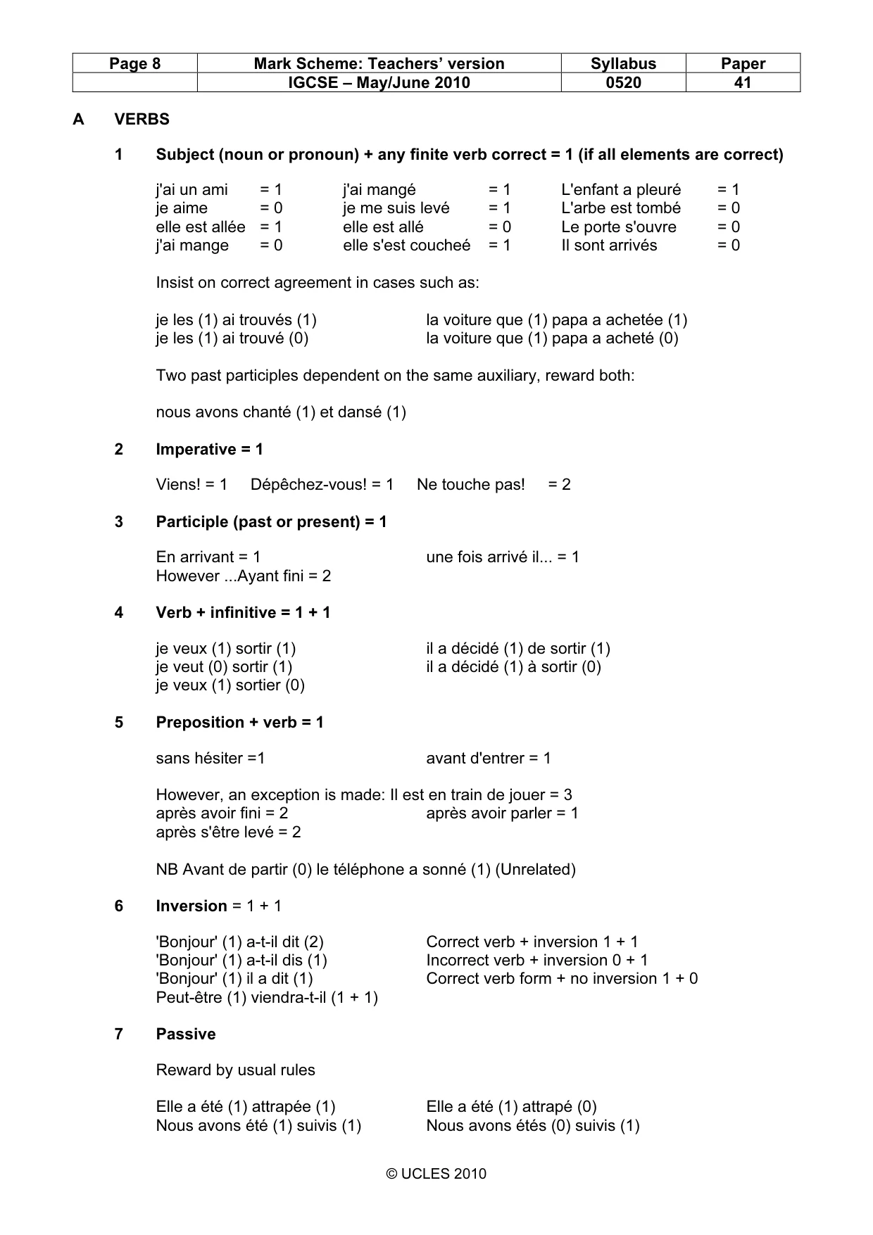 Mark scheme, page 8 of 16