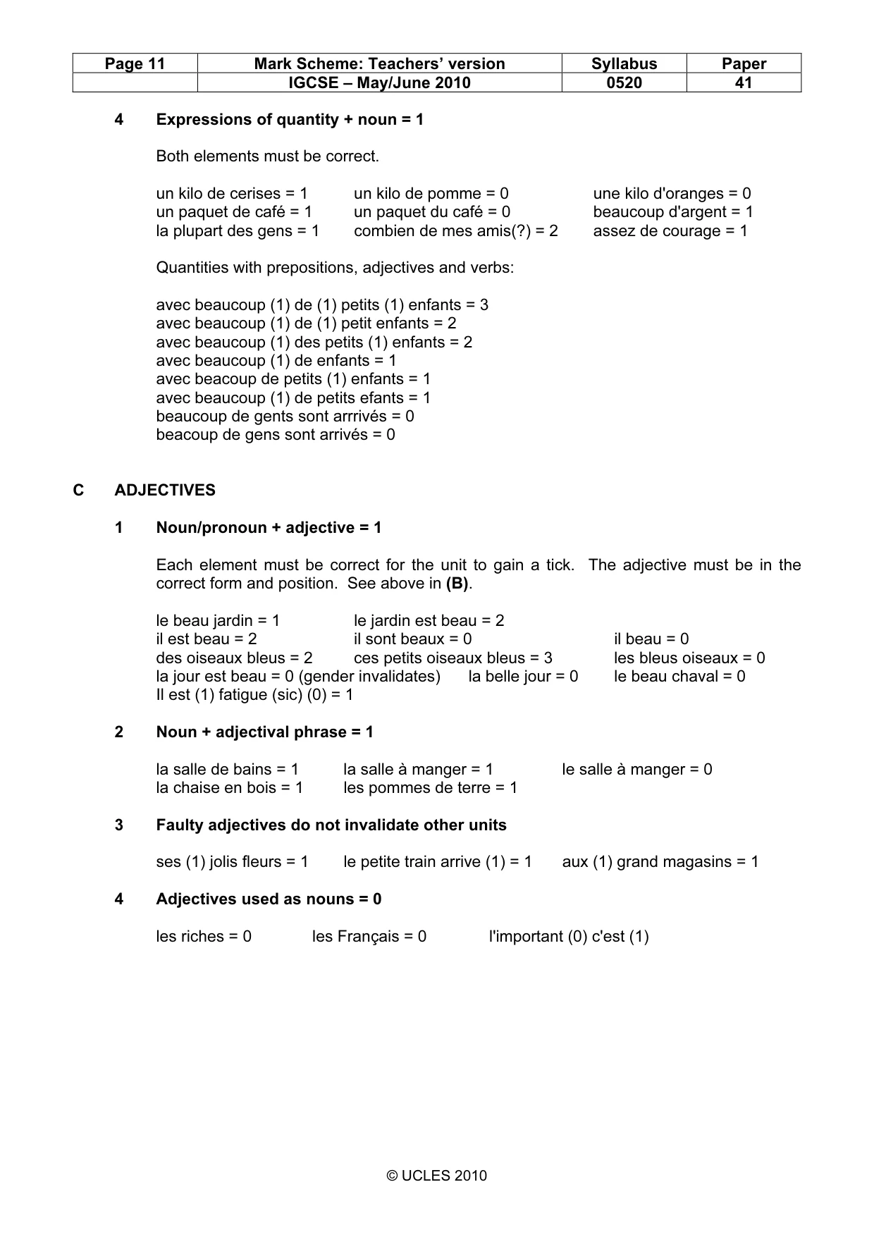 Mark scheme, page 11 of 16