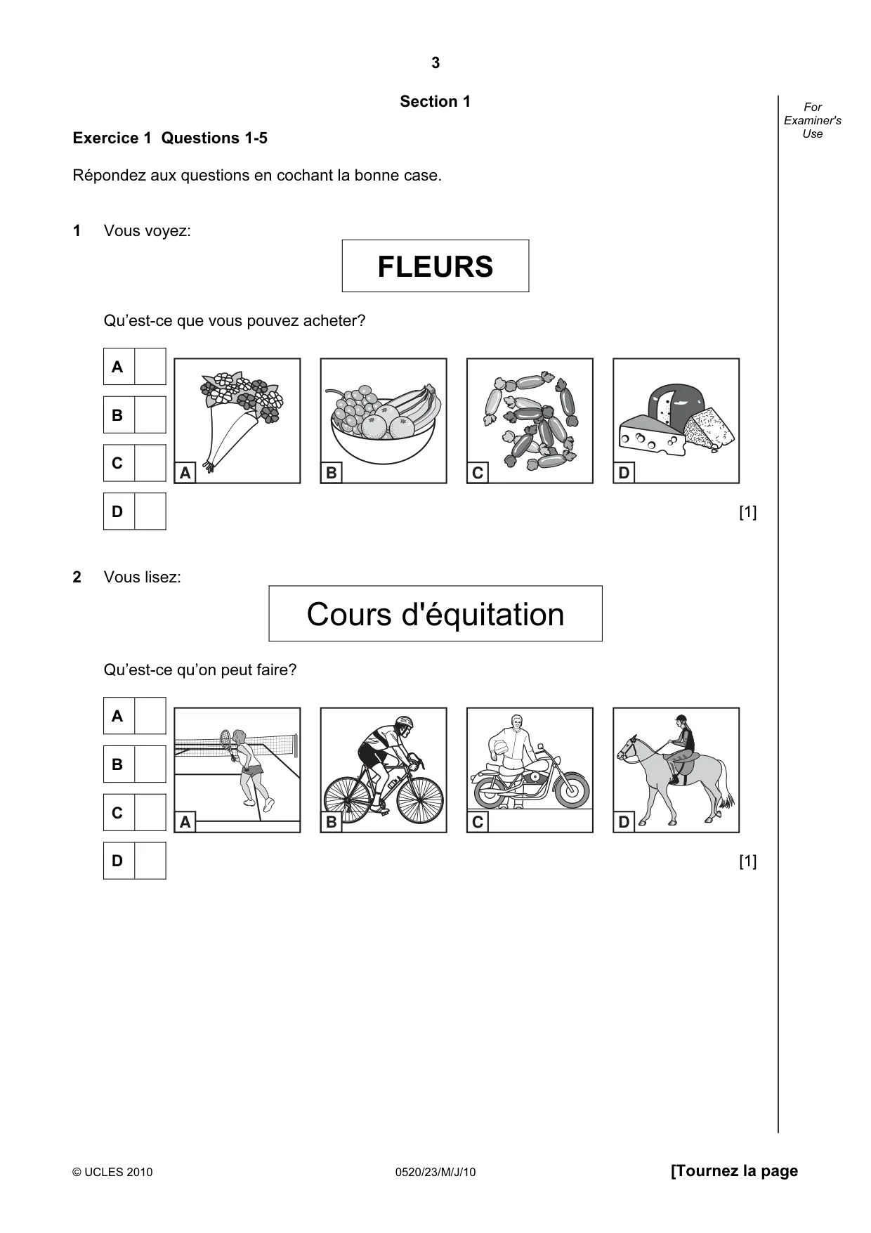 Cambridge IGCSE French - Foreign Language 0520 2010 May/June Paper 2 · Variant 3 question paper, page 3 of 20