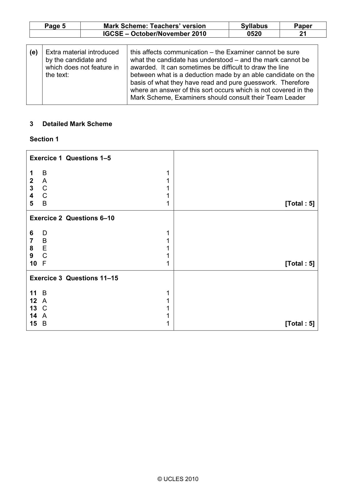 Mark scheme, page 5 of 13