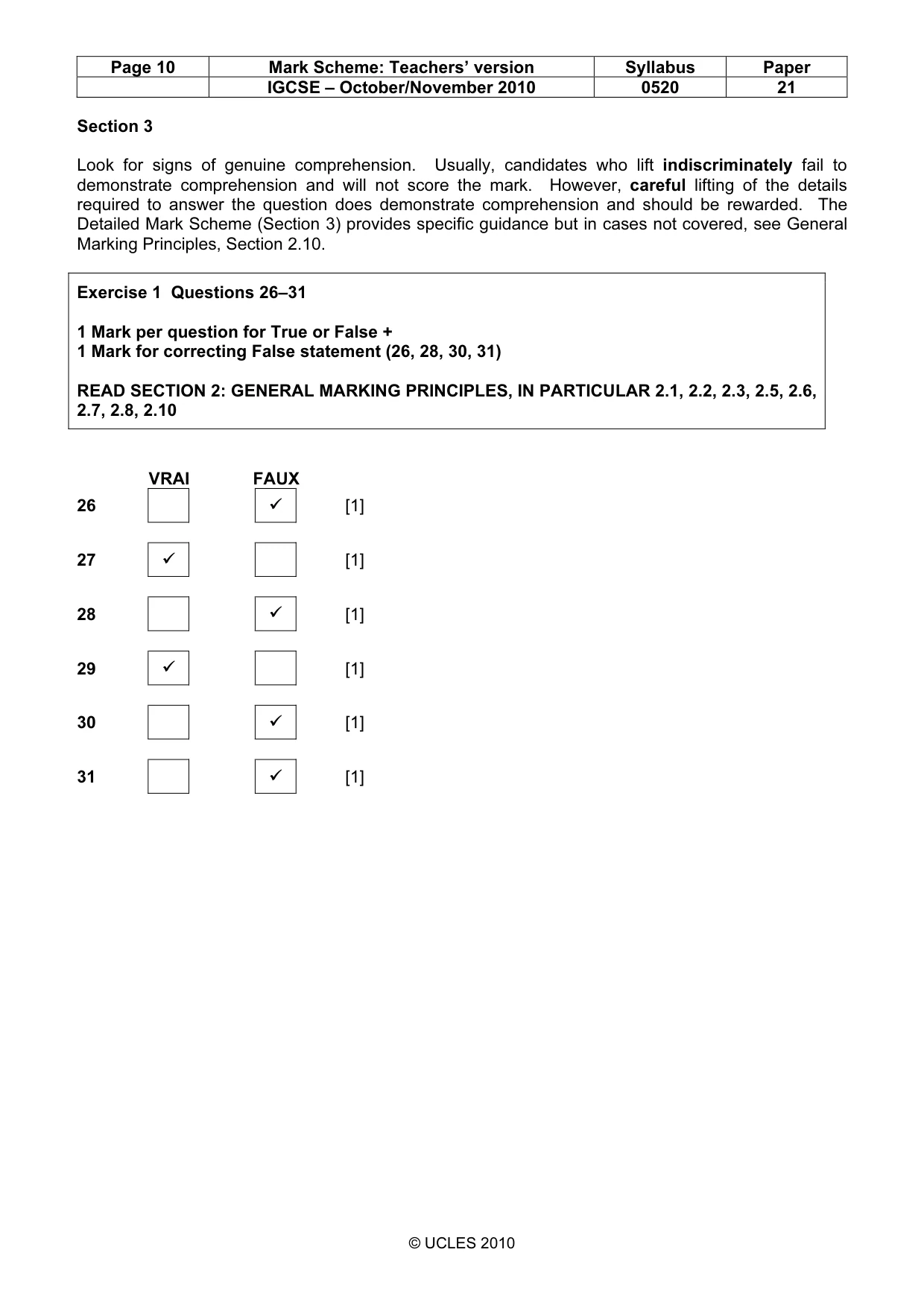 Mark scheme, page 10 of 13