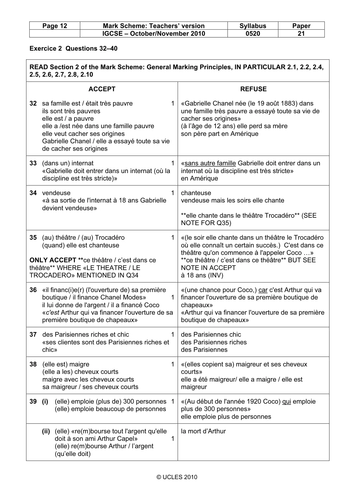 Mark scheme, page 12 of 13