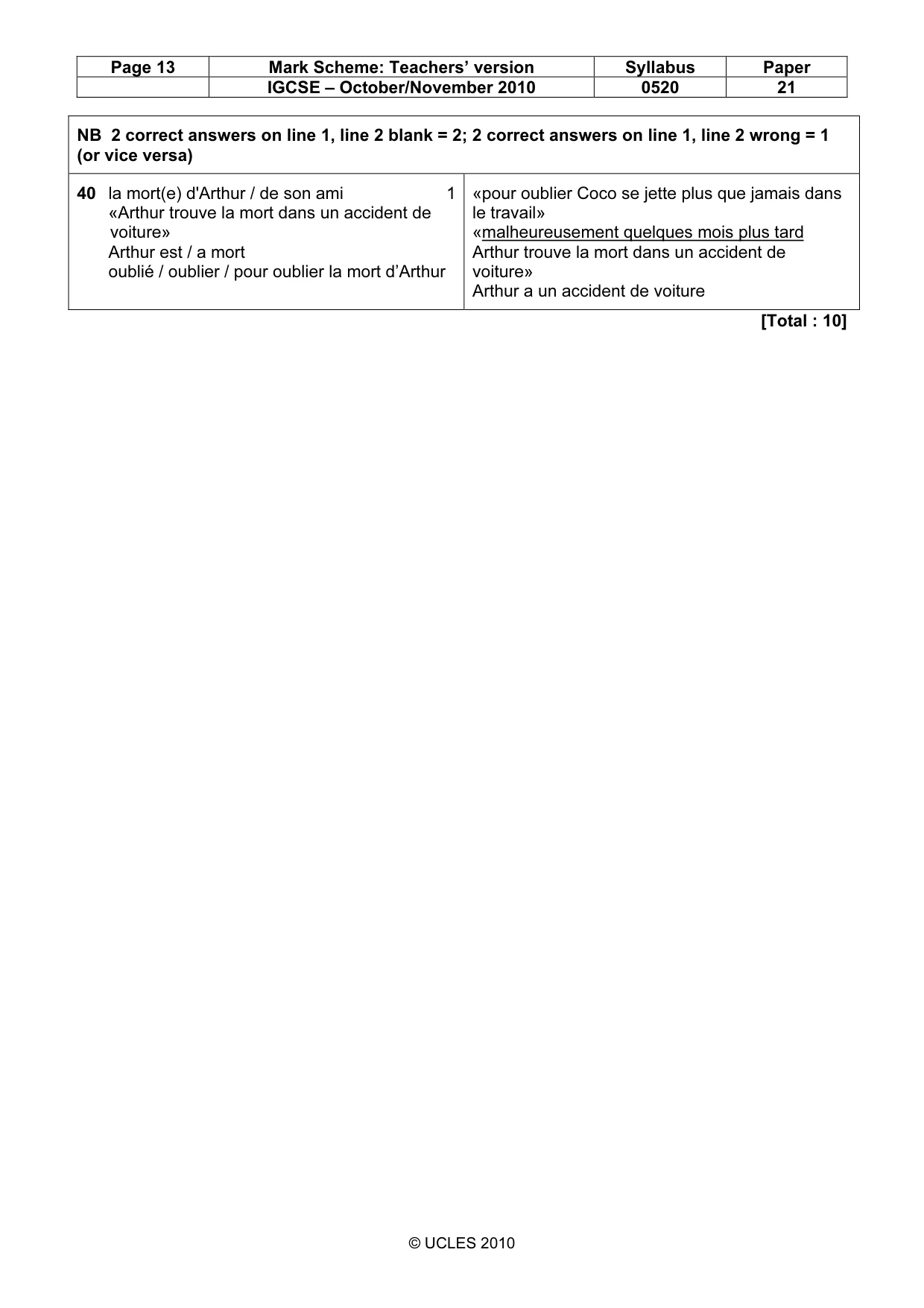 Mark scheme, page 13 of 13