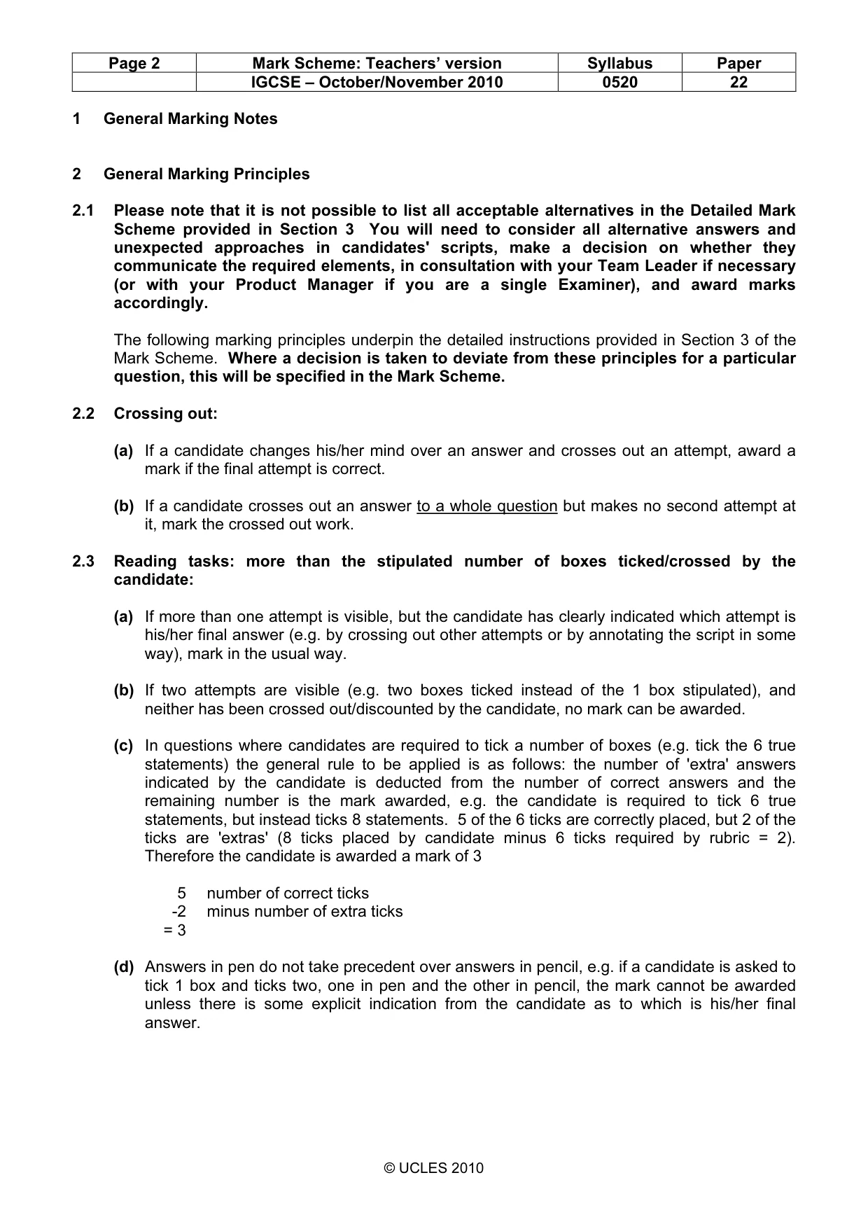 Mark scheme, page 2 of 15