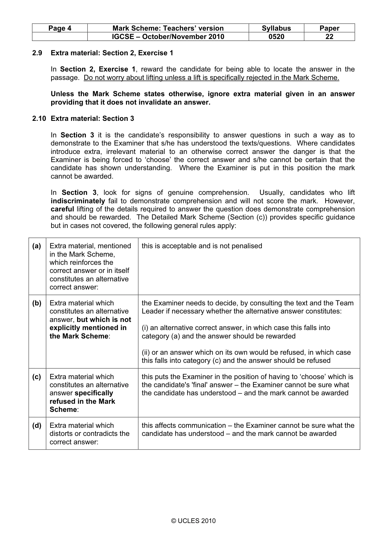 Mark scheme, page 4 of 15