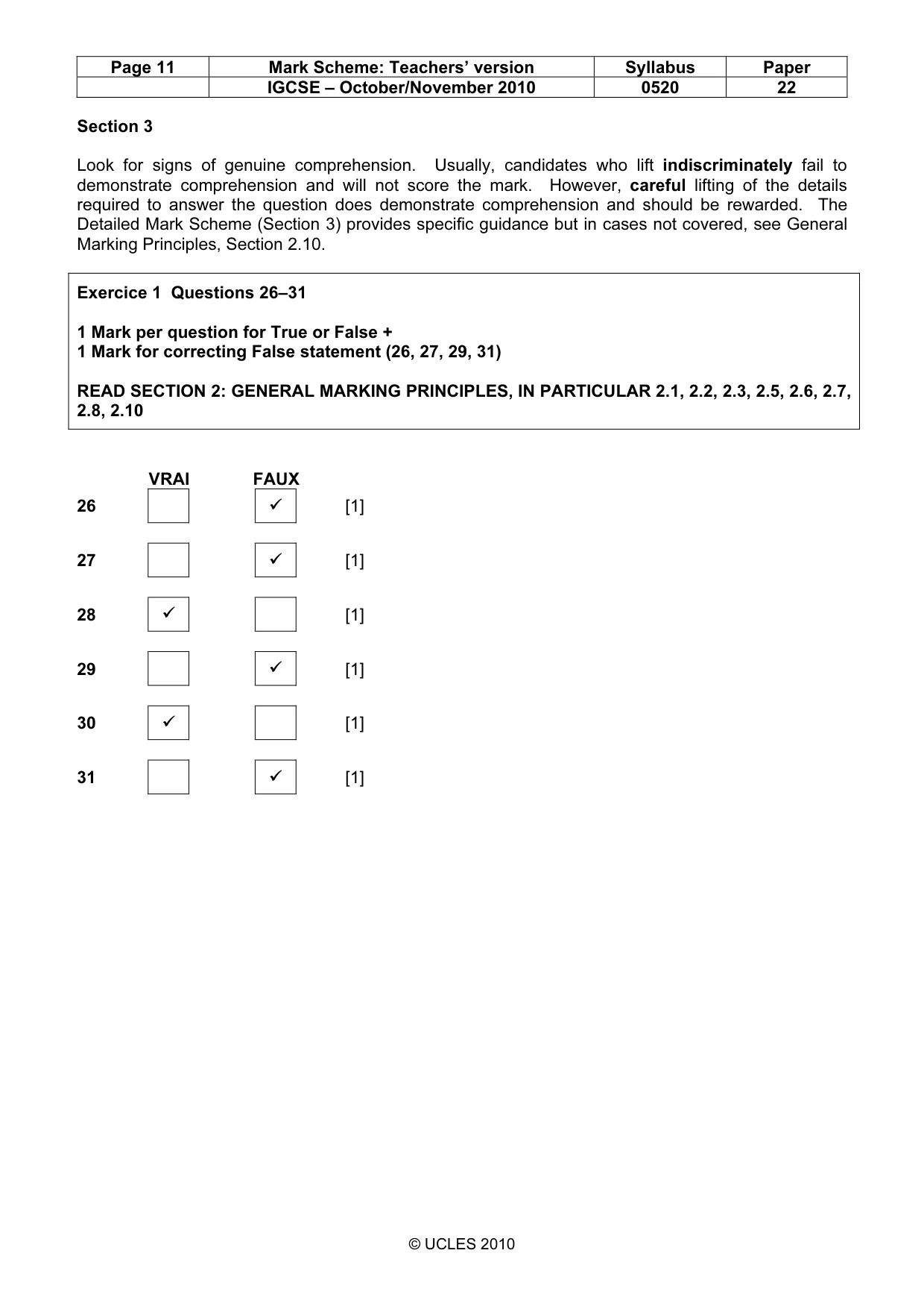 Mark scheme, page 11 of 15