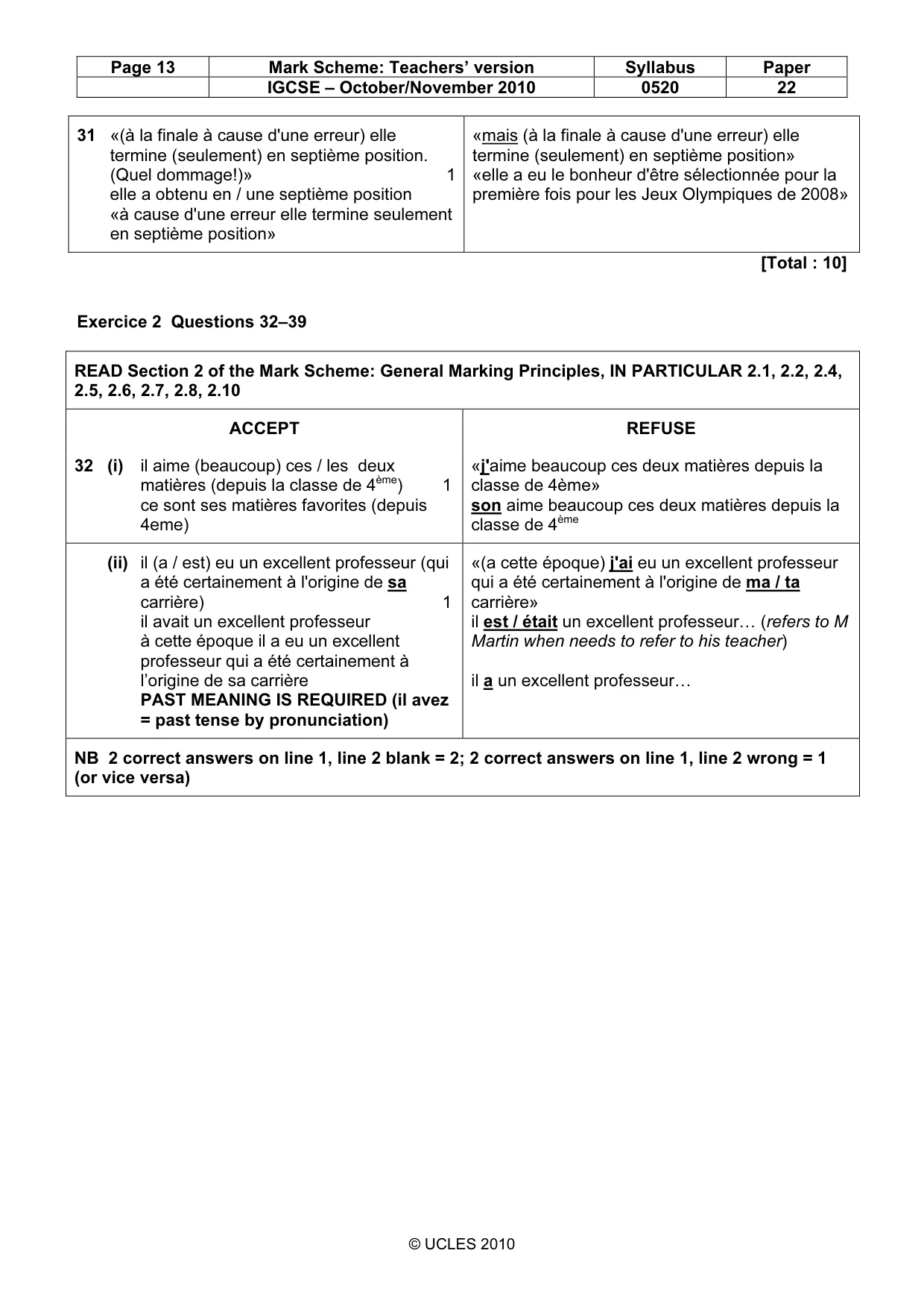 Mark scheme, page 13 of 15