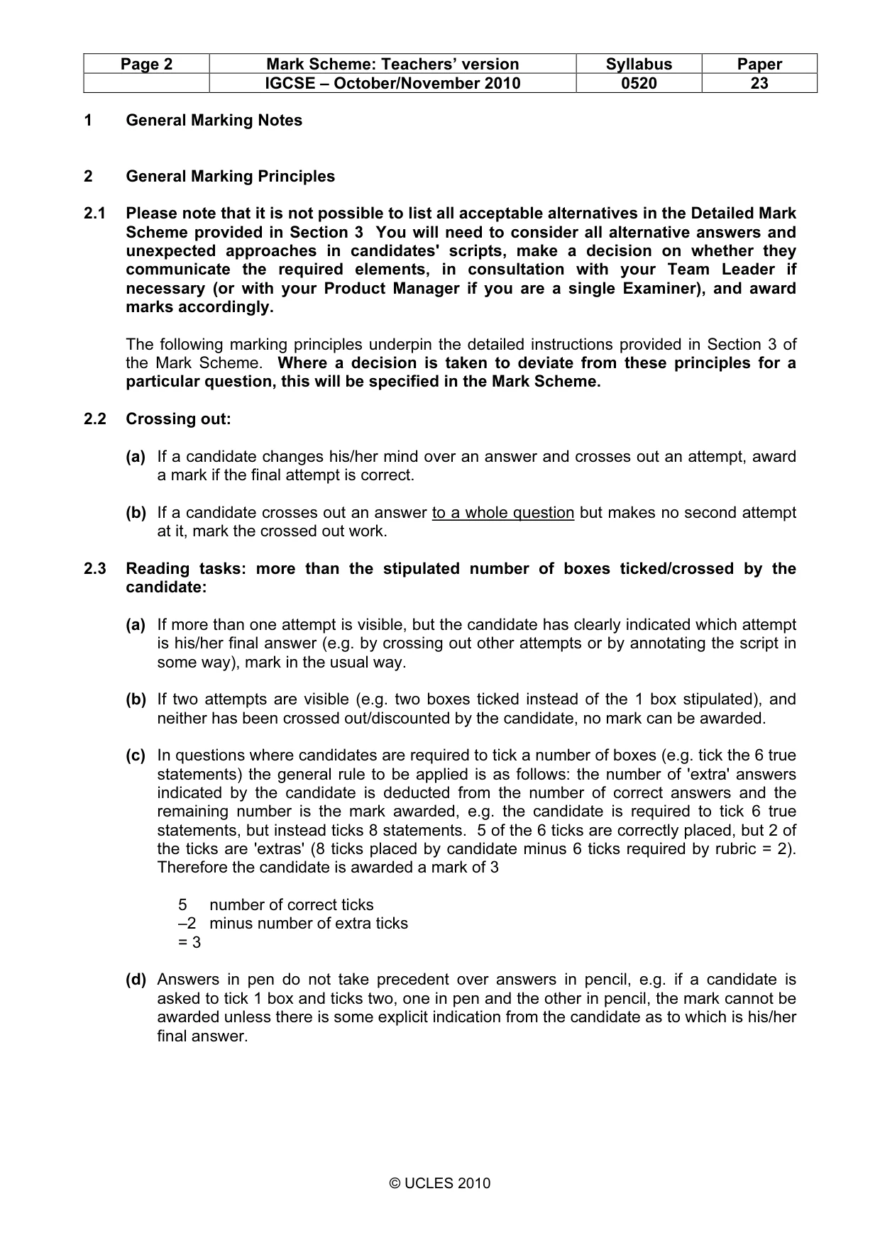 Mark scheme, page 2 of 15