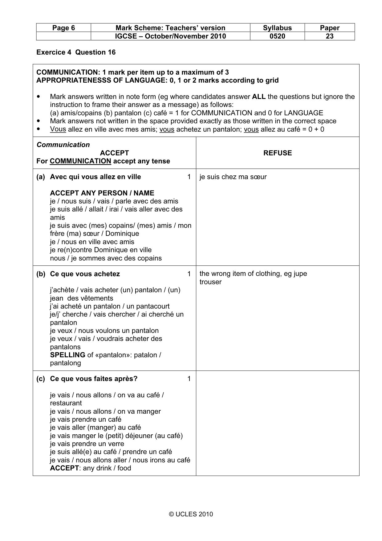 Mark scheme, page 6 of 15