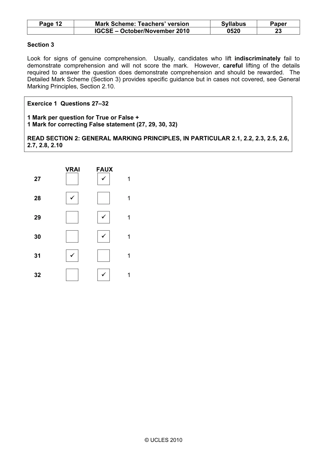 Mark scheme, page 12 of 15