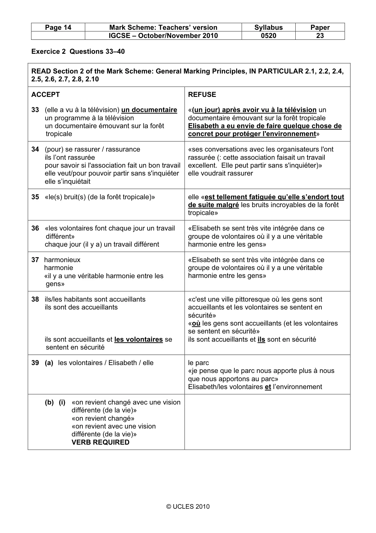 Mark scheme, page 14 of 15