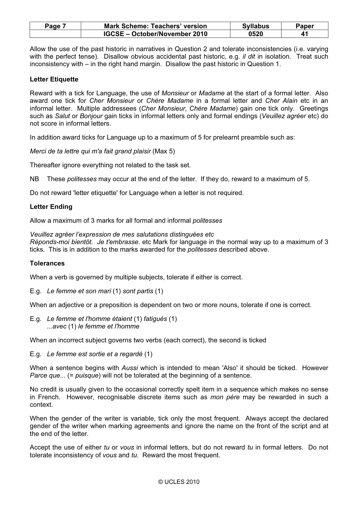 Mark scheme, page 7 of 16