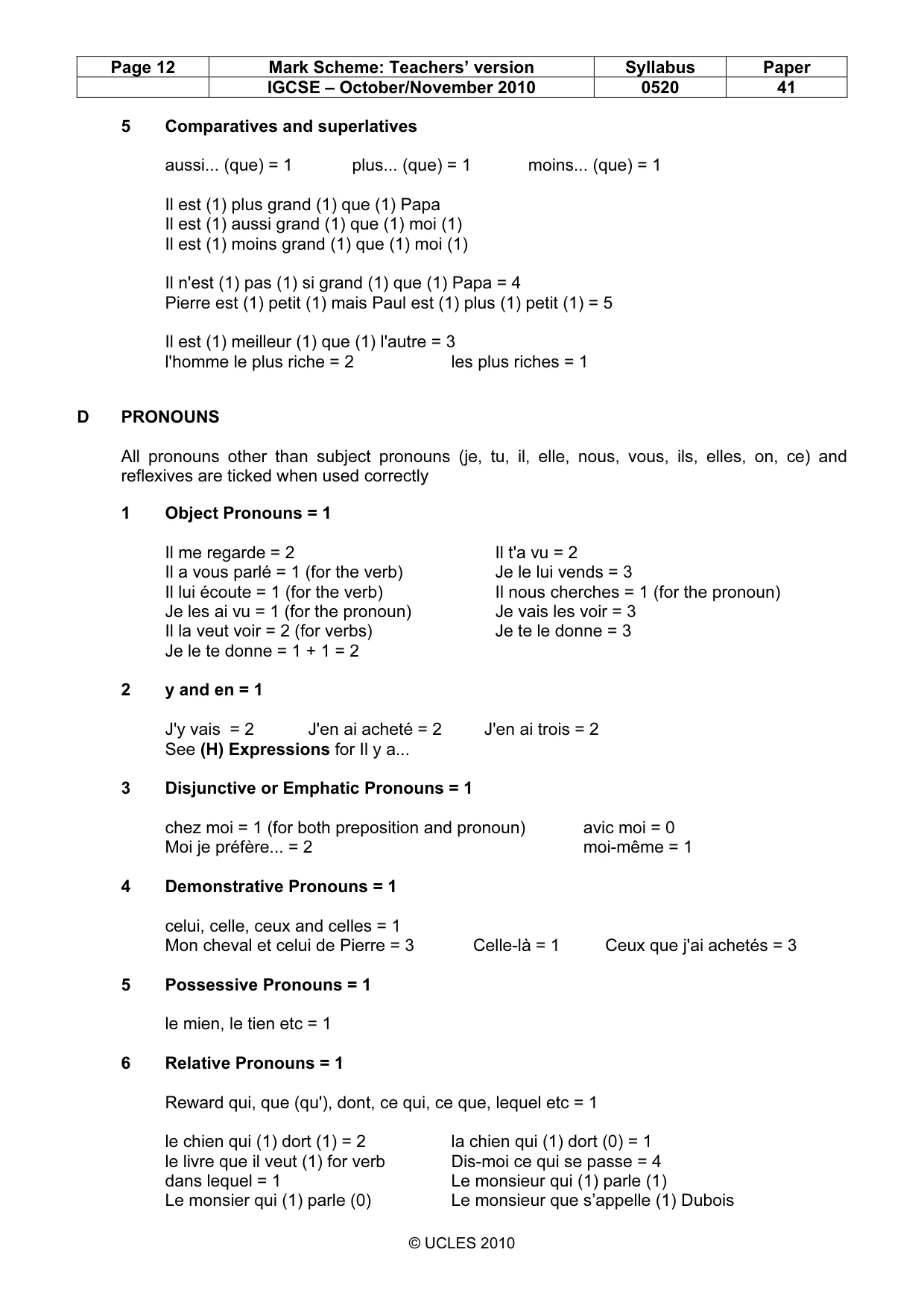 Mark scheme, page 12 of 16