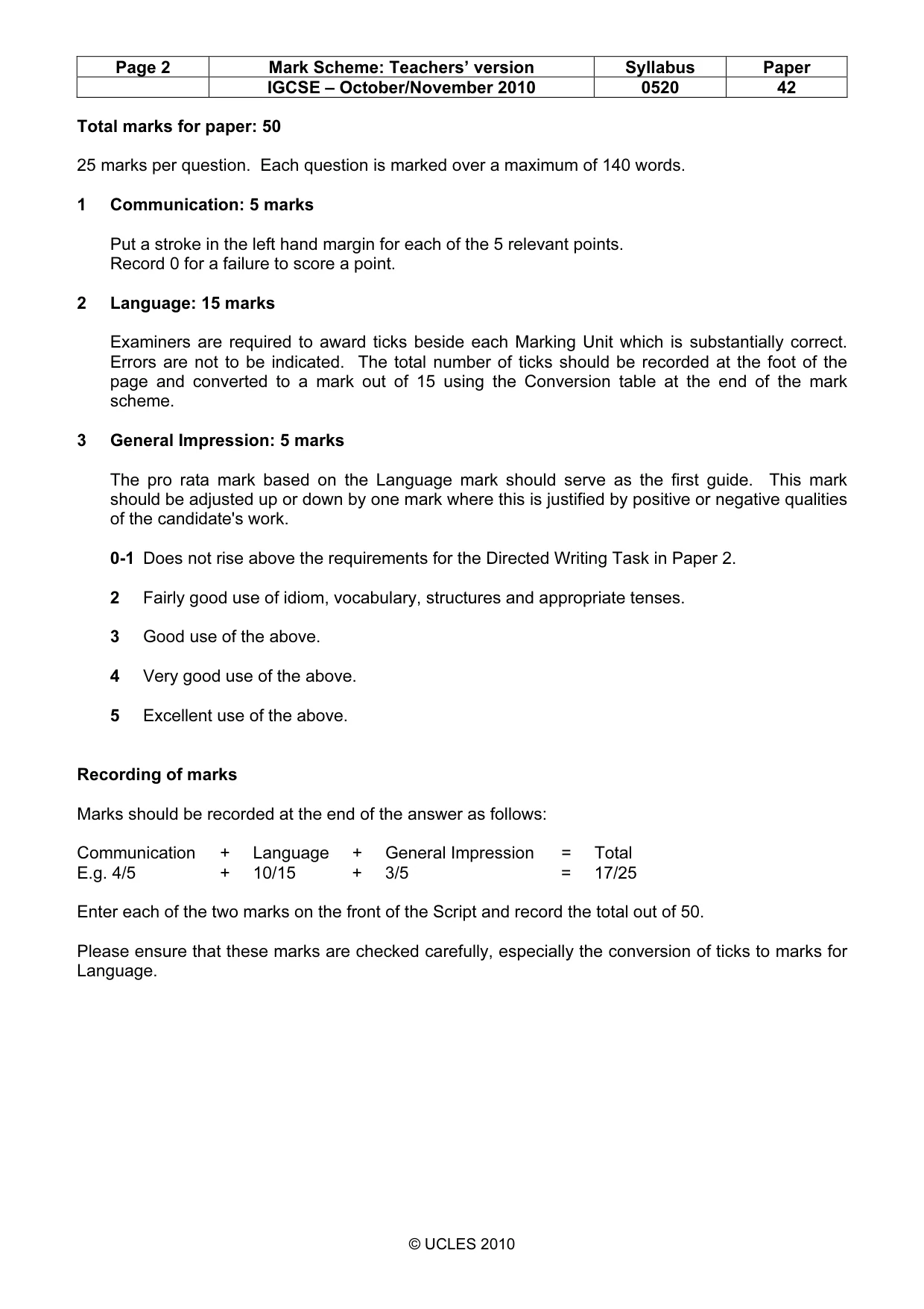 Mark scheme, page 2 of 16