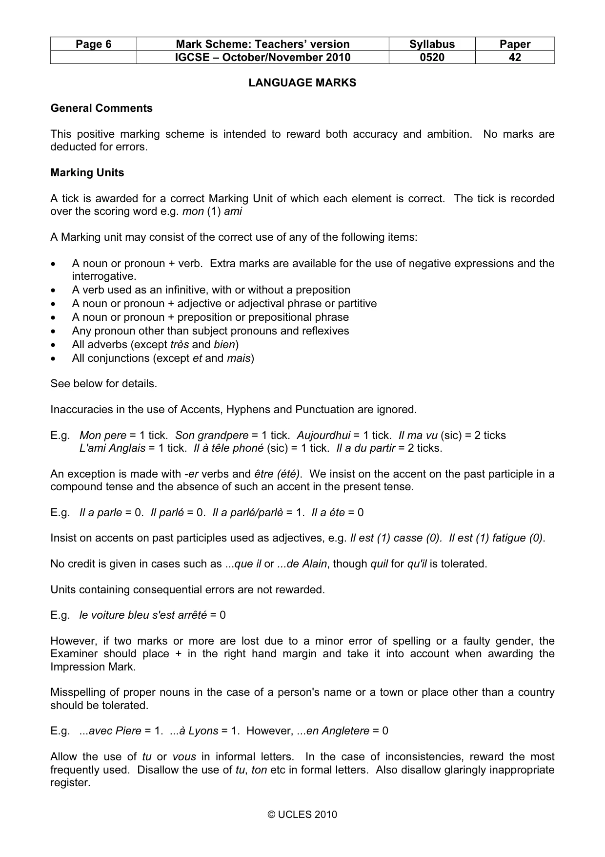 Mark scheme, page 6 of 16