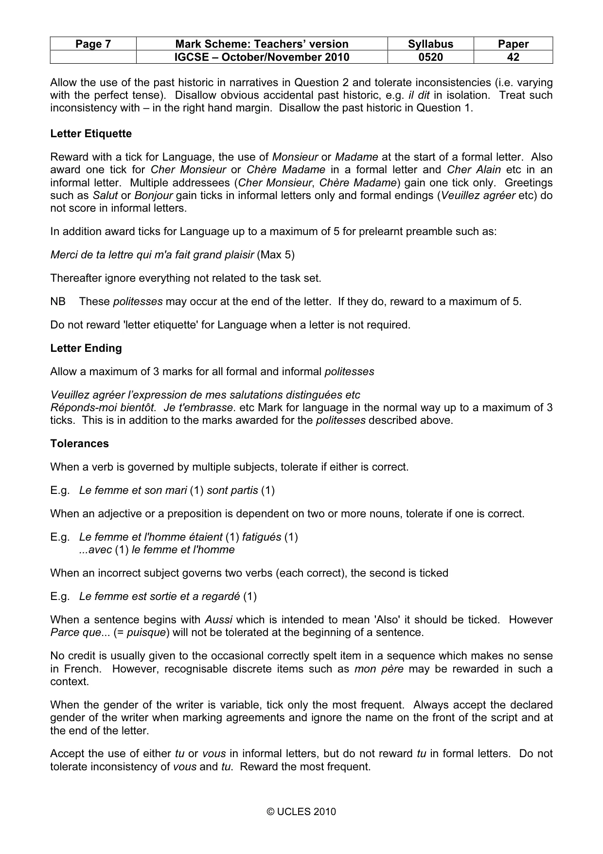Mark scheme, page 7 of 16