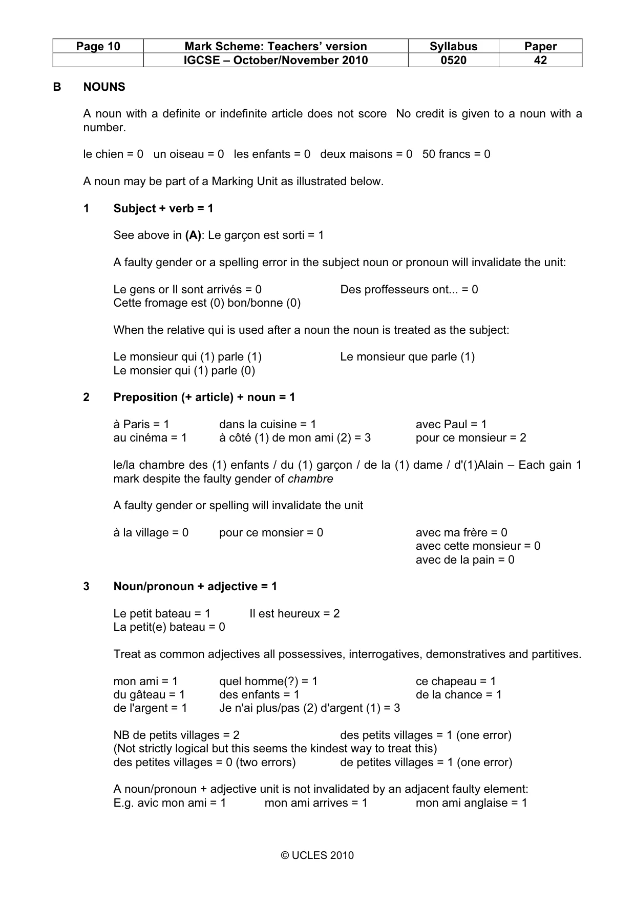 Mark scheme, page 10 of 16