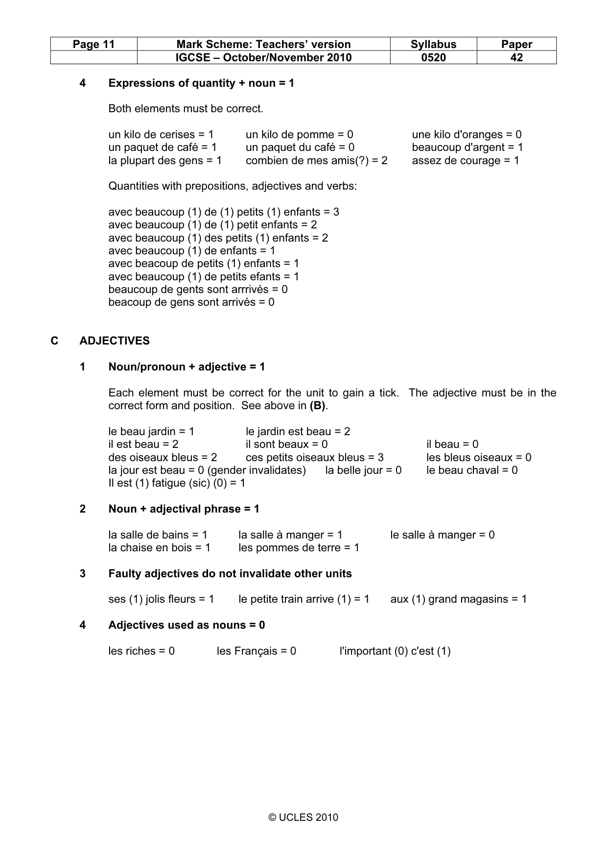 Mark scheme, page 11 of 16