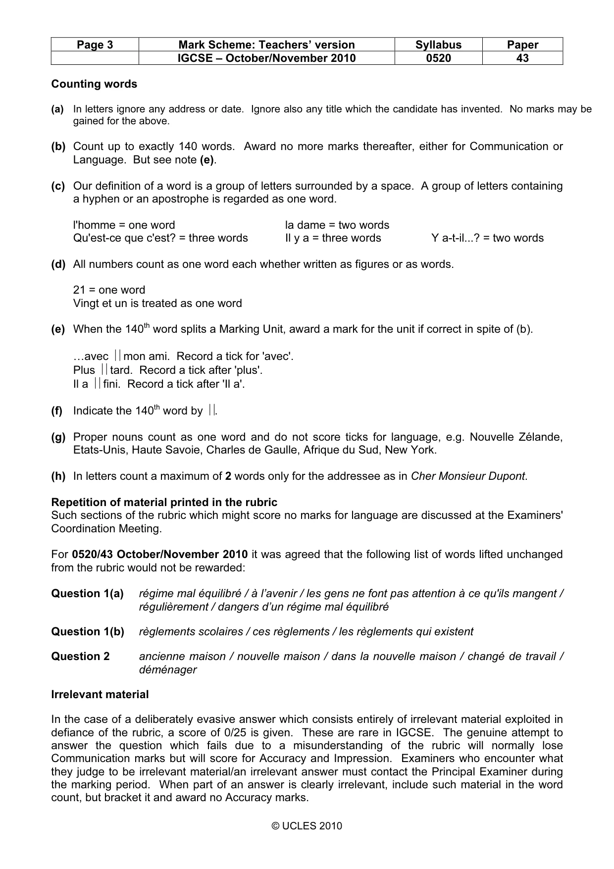 Mark scheme, page 3 of 16
