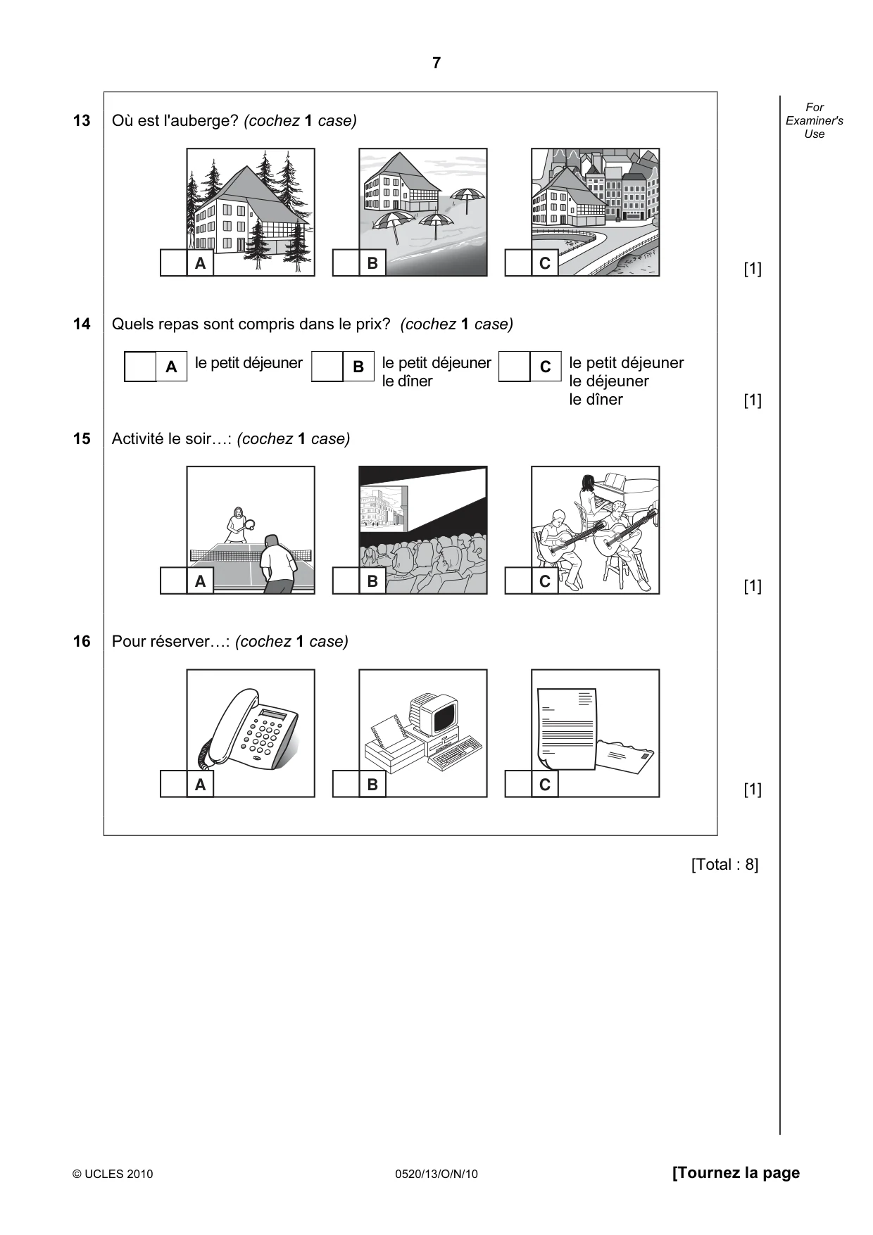 Cambridge IGCSE French - Foreign Language 0520 2010 Oct/Nov Paper 1 · Variant 3 question paper, page 7 of 12