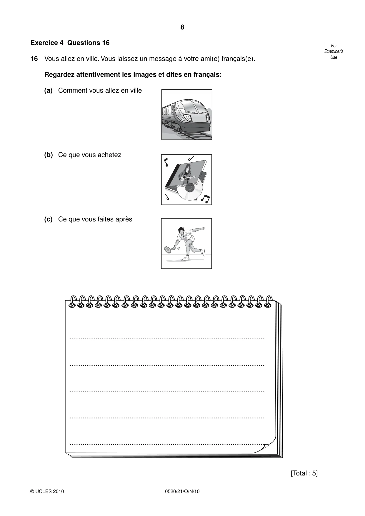 Cambridge IGCSE French - Foreign Language 0520 2010 Oct/Nov Paper 2 · Variant 1 question paper, page 8 of 20