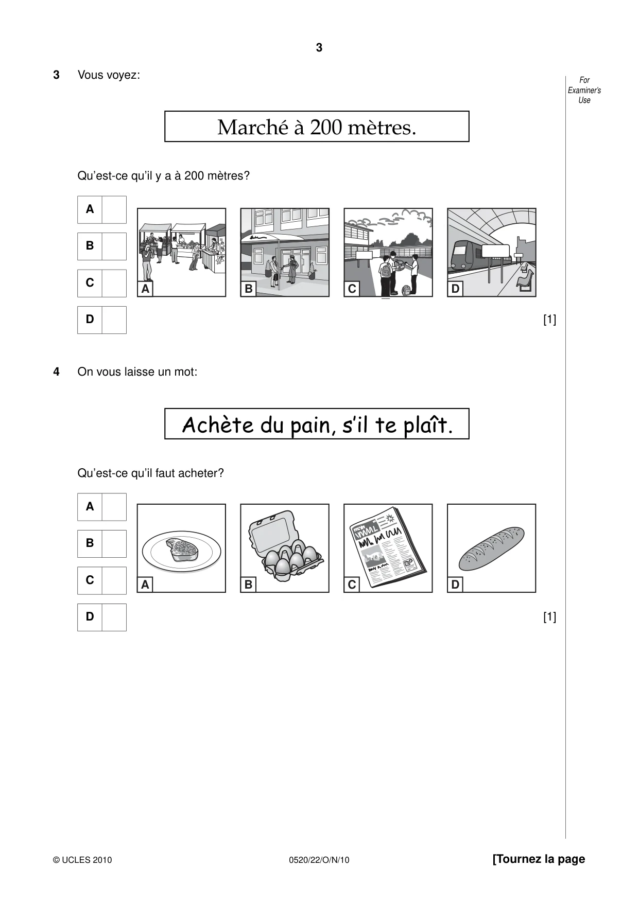 Cambridge IGCSE French - Foreign Language 0520 2010 Oct/Nov Paper 2 · Variant 2 question paper, page 3 of 20