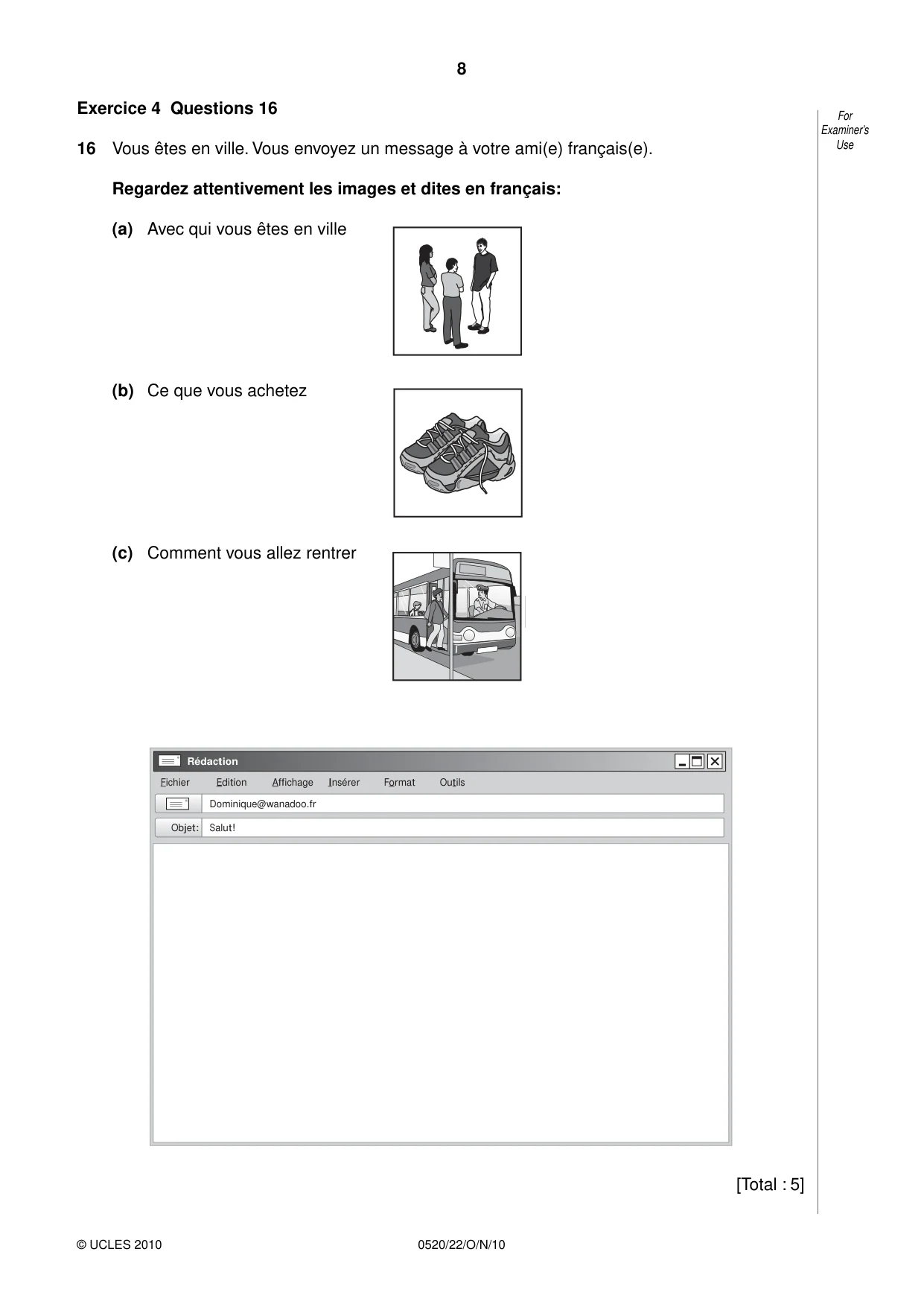 Cambridge IGCSE French - Foreign Language 0520 2010 Oct/Nov Paper 2 · Variant 2 question paper, page 8 of 20