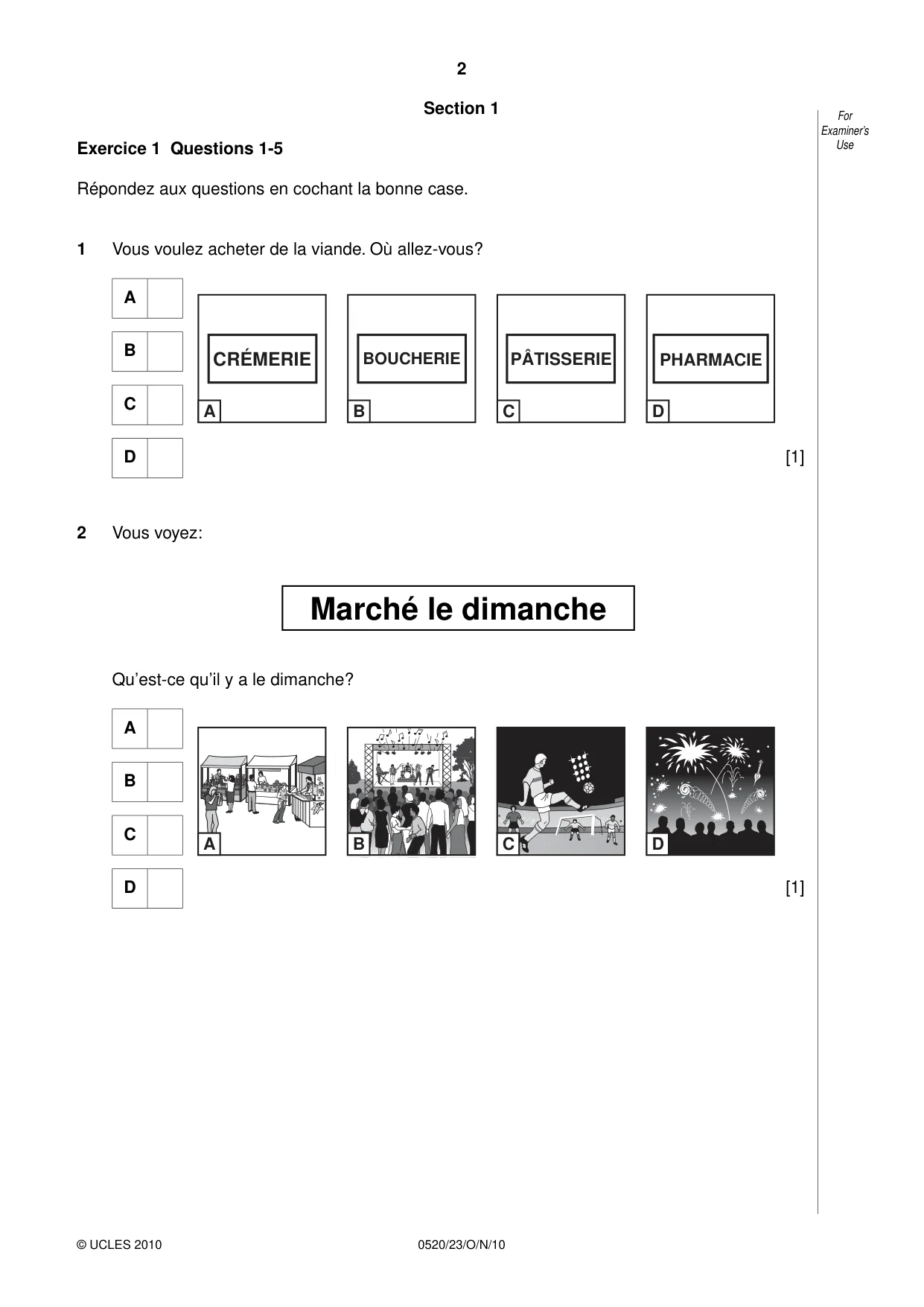 Cambridge IGCSE French - Foreign Language 0520 2010 Oct/Nov Paper 2 · Variant 3 question paper, page 2 of 20