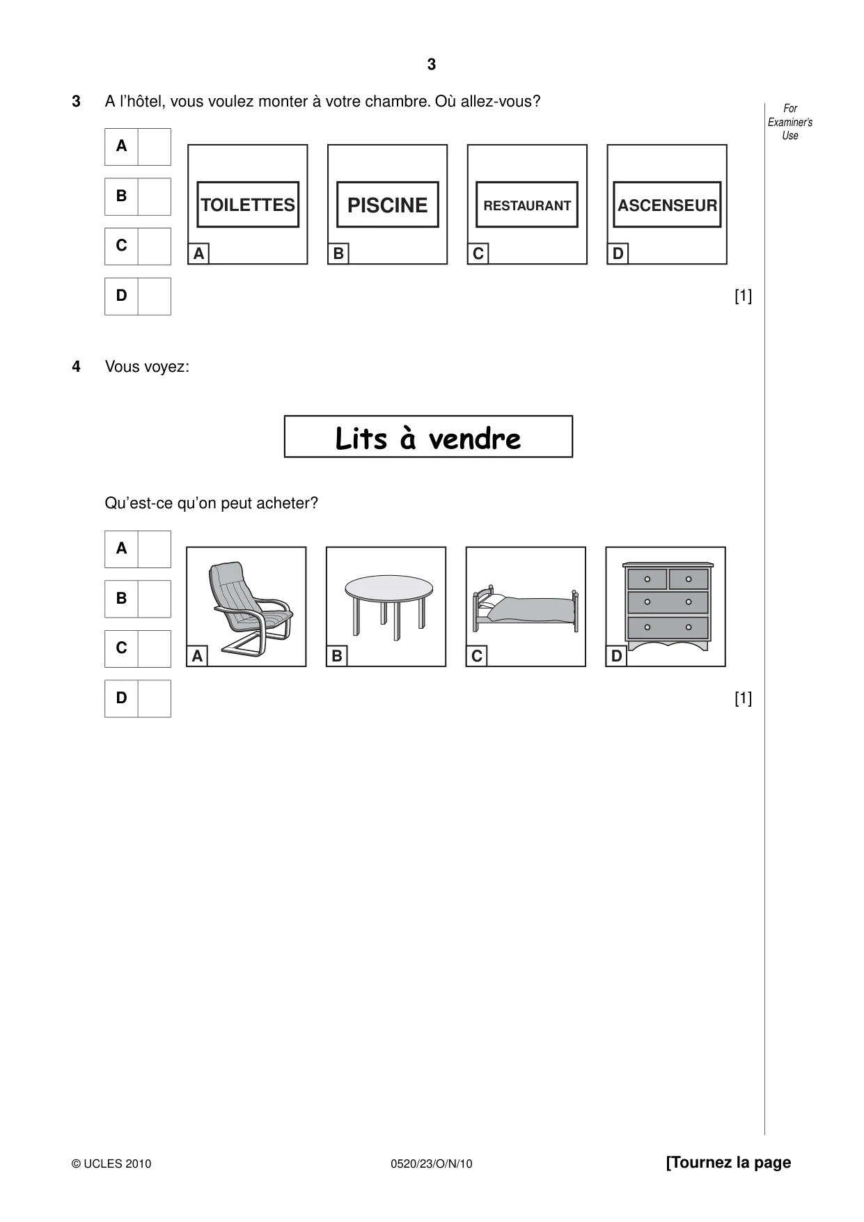 Cambridge IGCSE French - Foreign Language 0520 2010 Oct/Nov Paper 2 · Variant 3 question paper, page 3 of 20