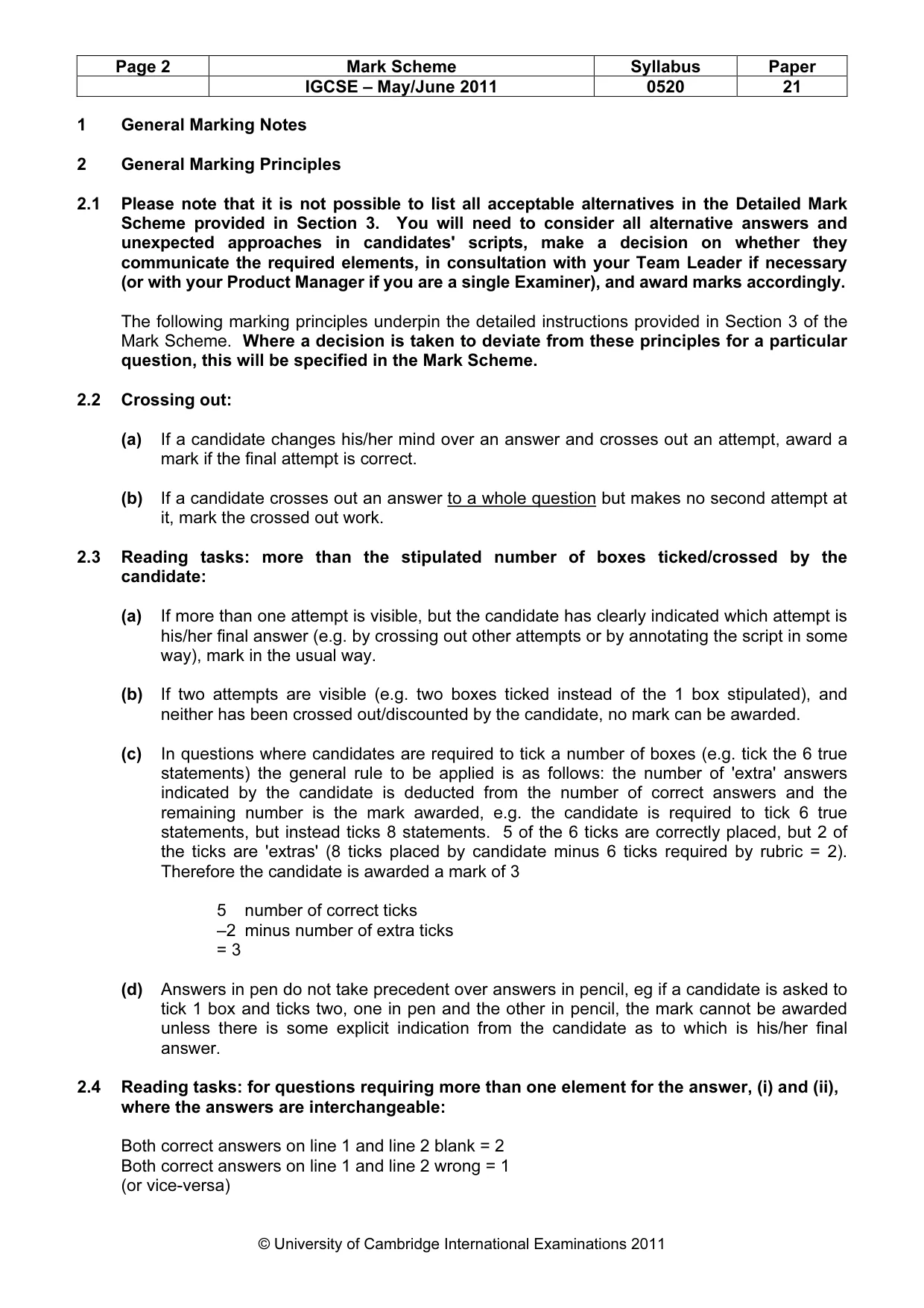 Mark scheme, page 2 of 14