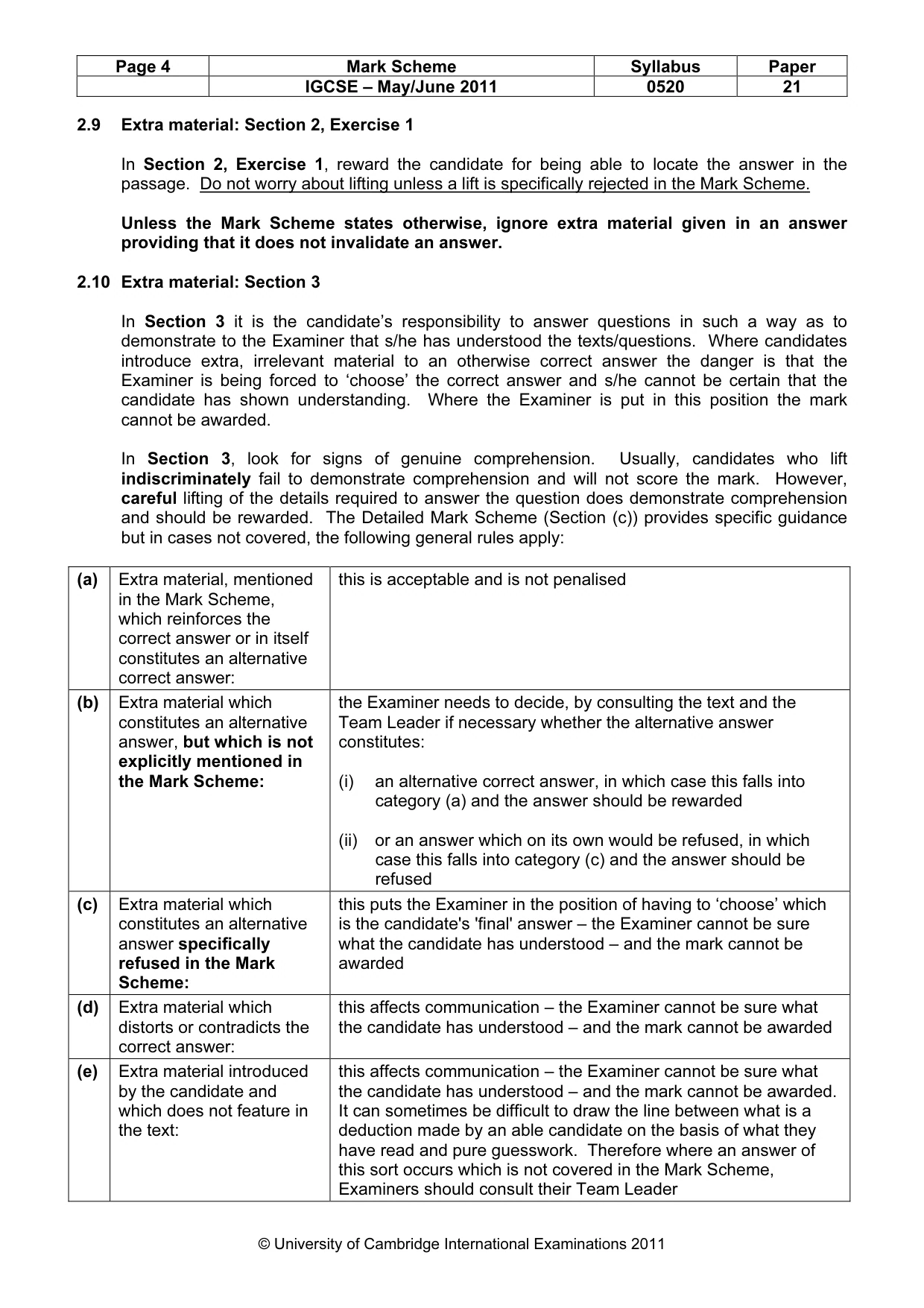 Mark scheme, page 4 of 14