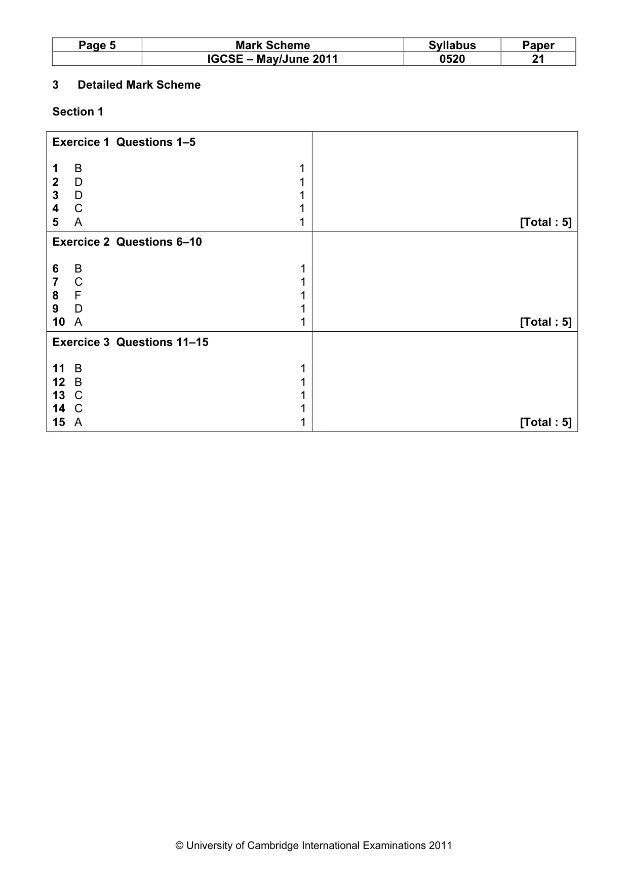 Mark scheme, page 5 of 14