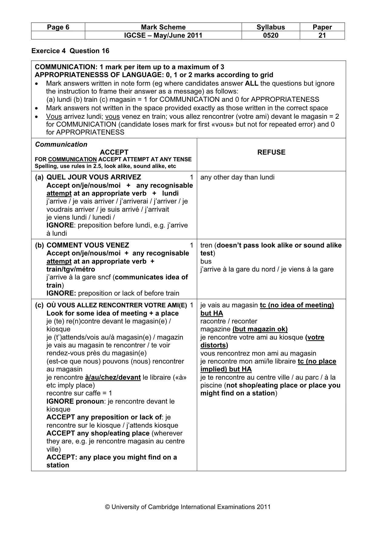 Mark scheme, page 6 of 14