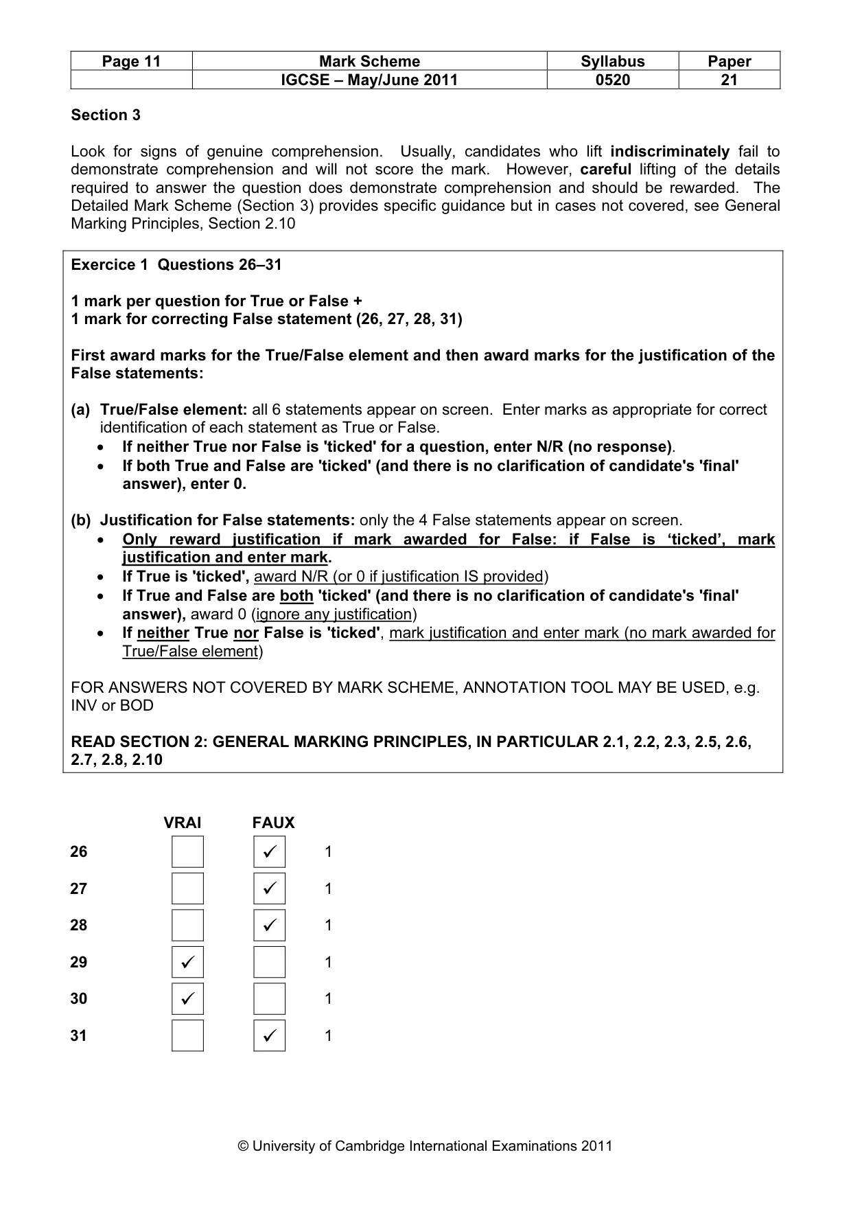 Mark scheme, page 11 of 14