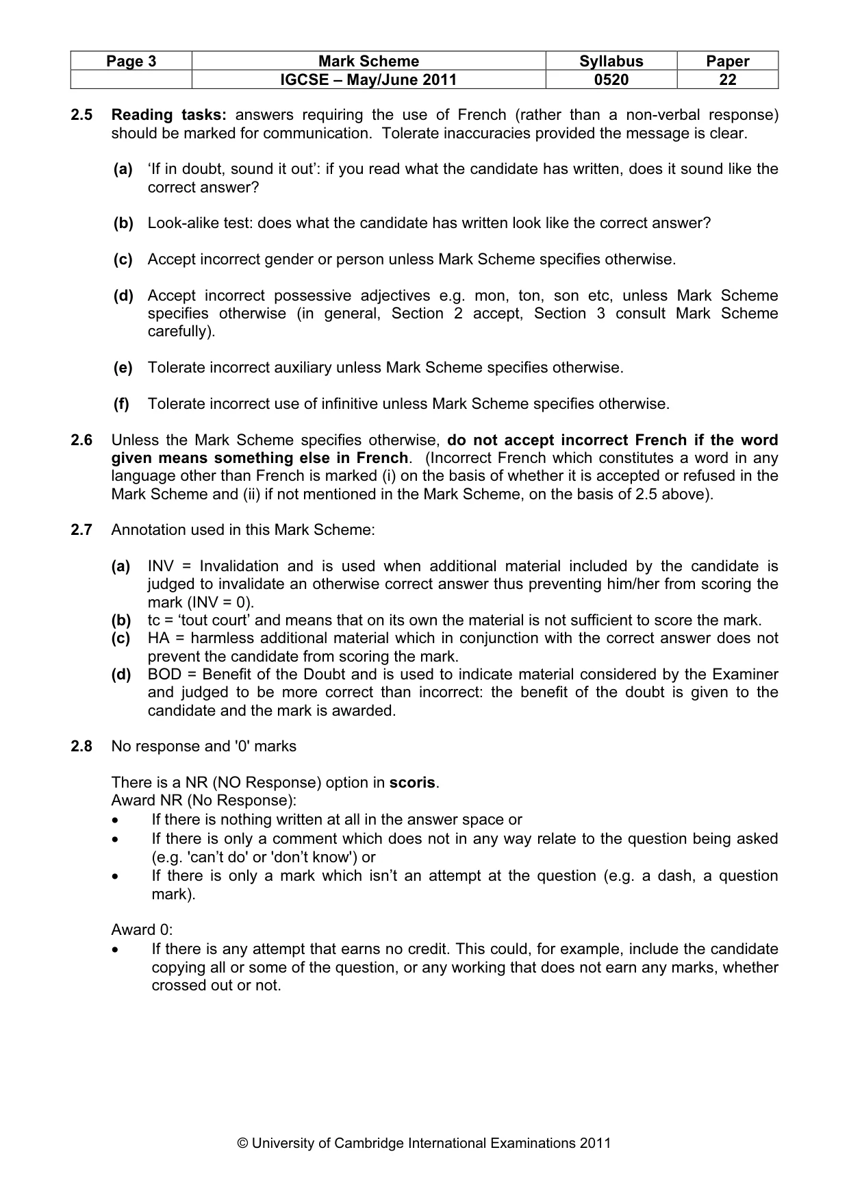 Mark scheme, page 3 of 14