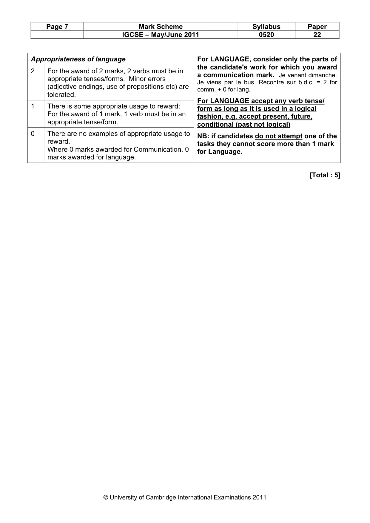 Mark scheme, page 7 of 14