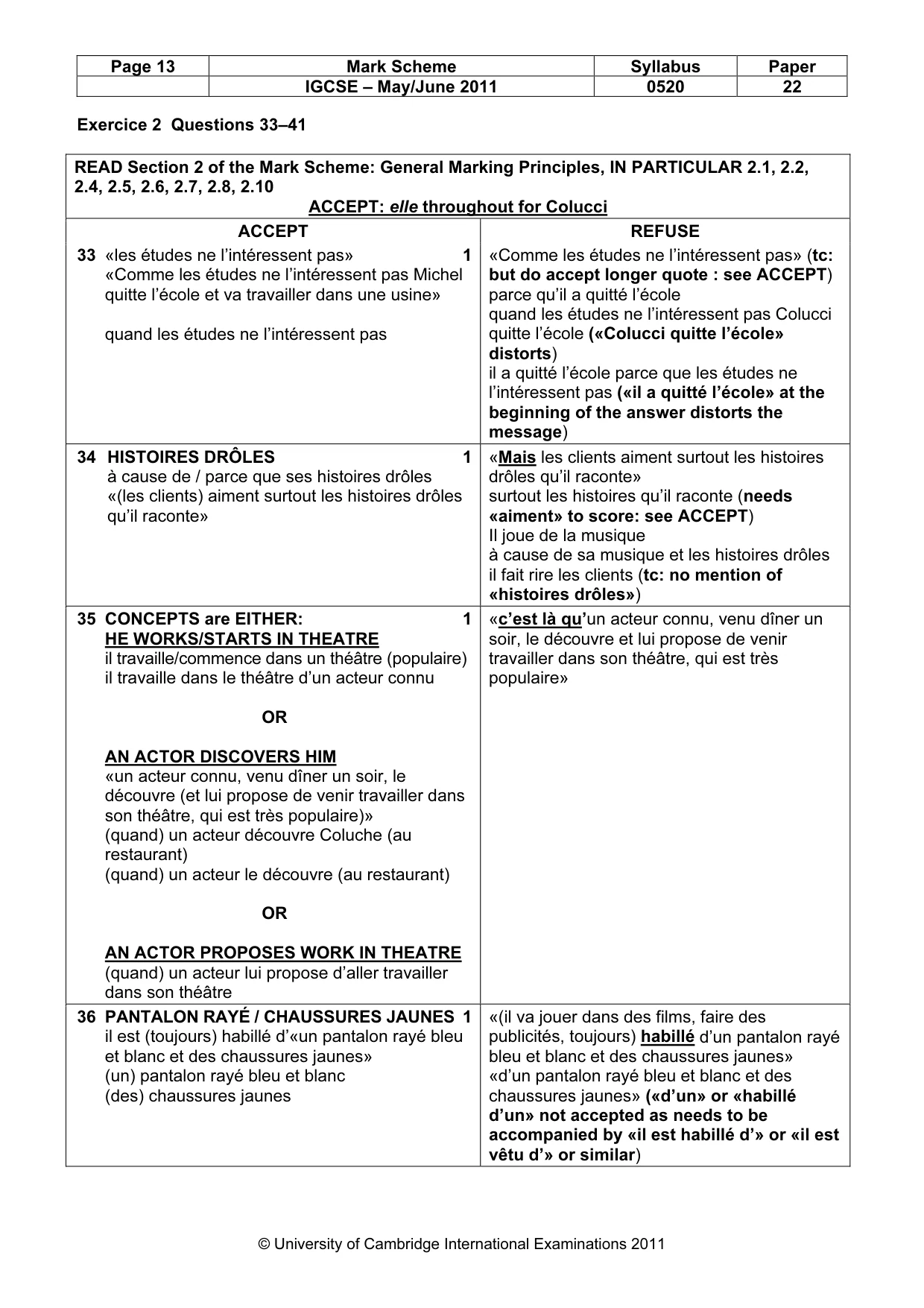 Mark scheme, page 13 of 14