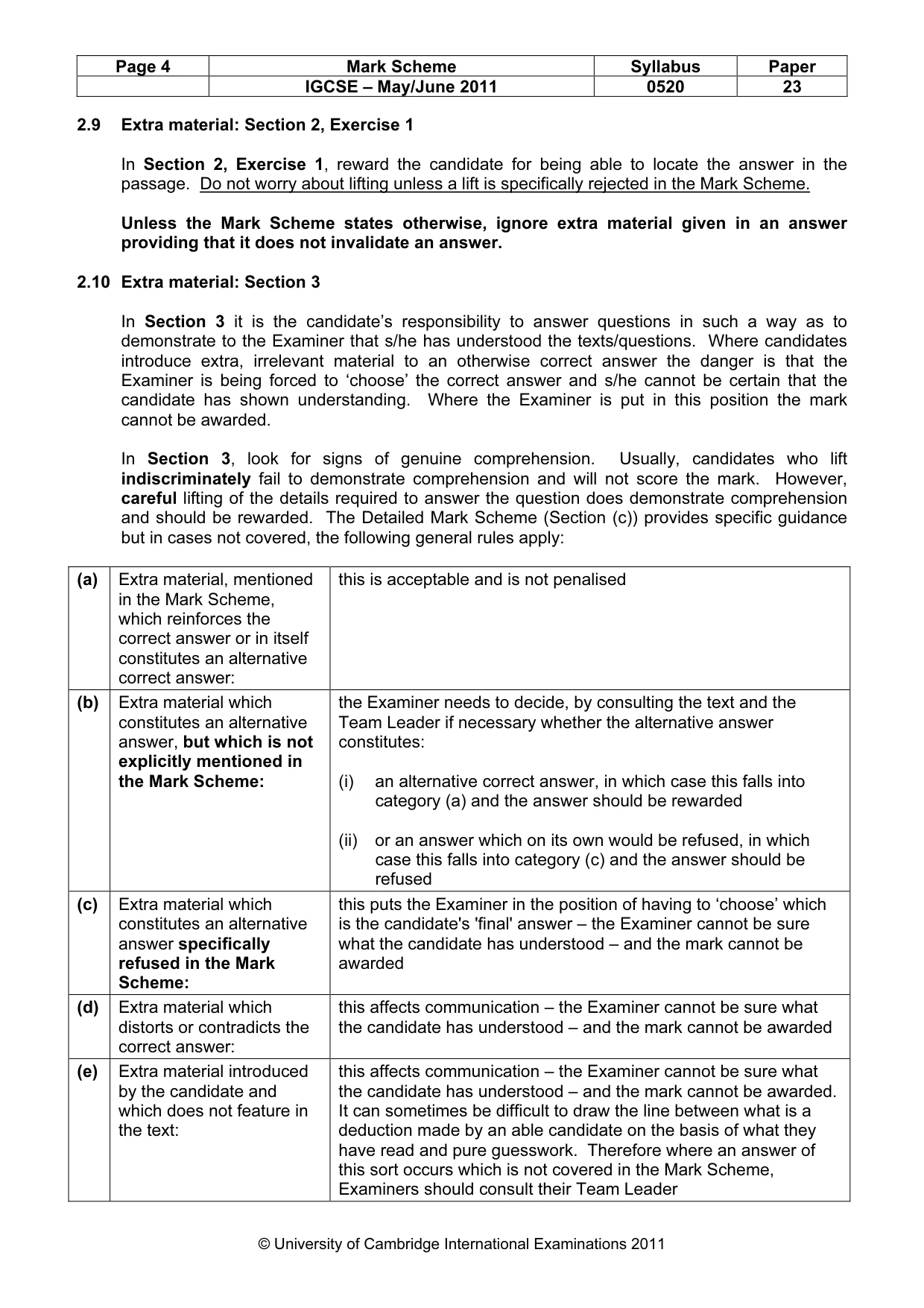 Mark scheme, page 4 of 14