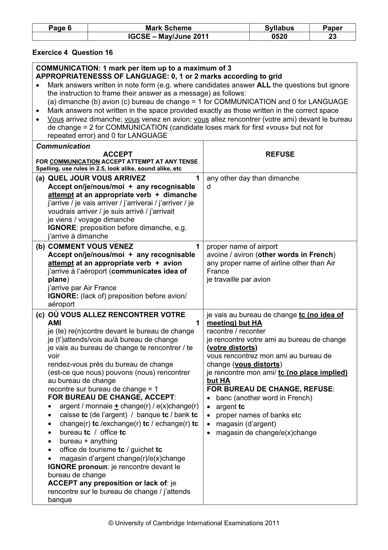 Mark scheme, page 6 of 14