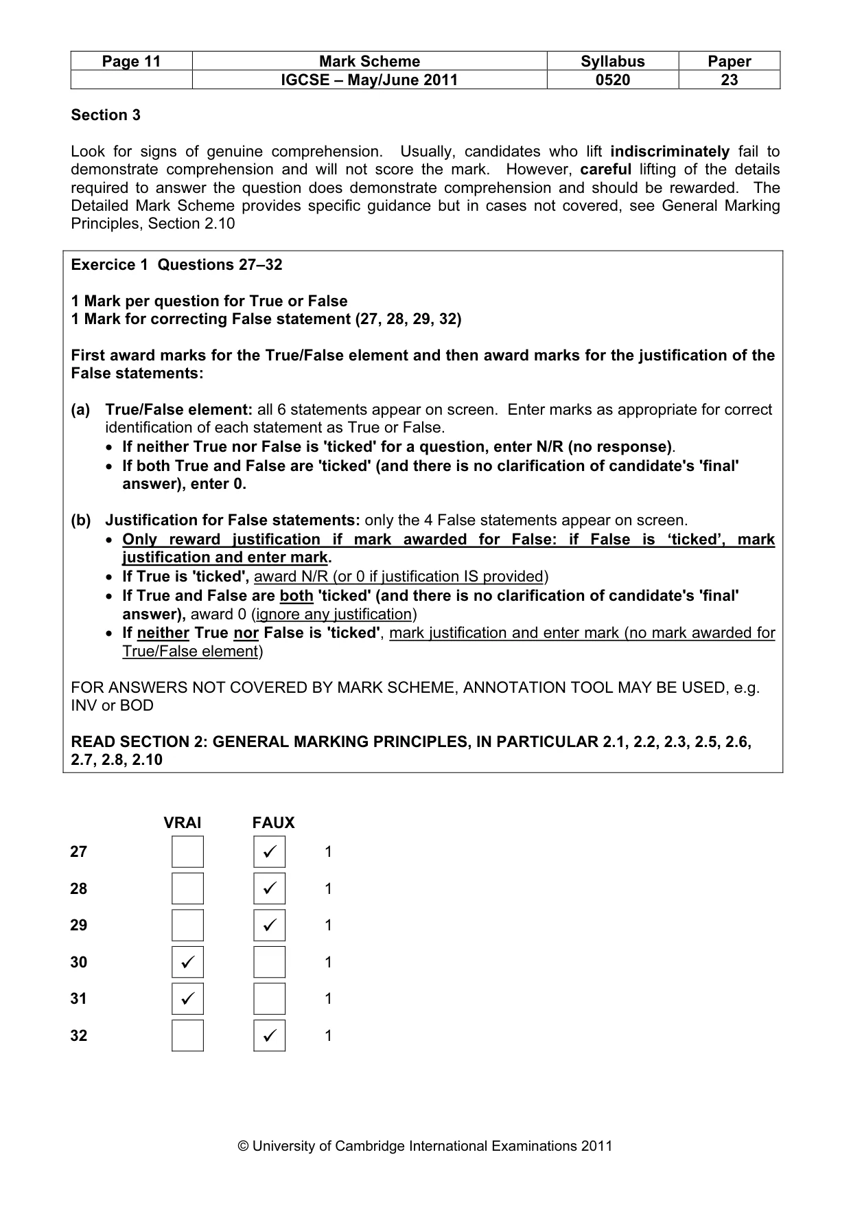 Mark scheme, page 11 of 14